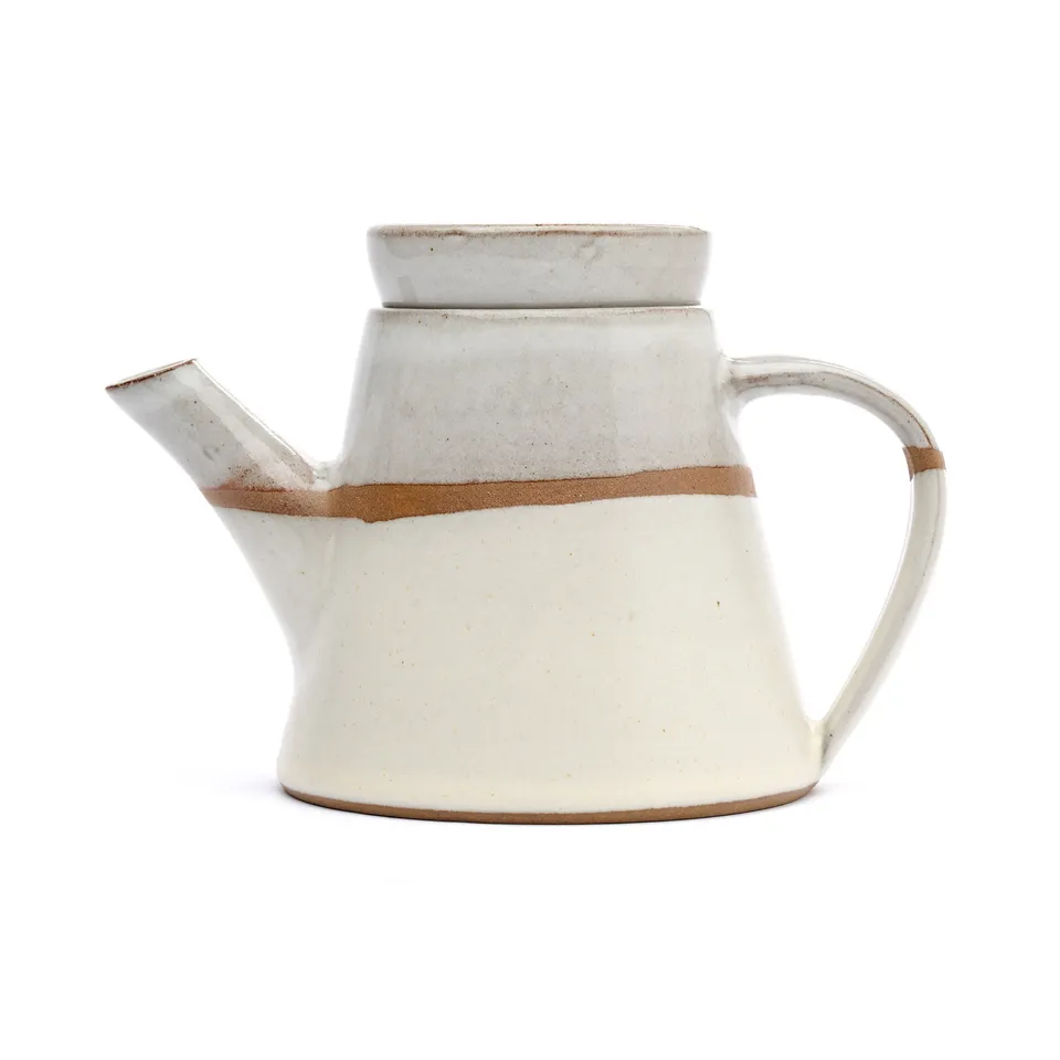 On Earth Cooperative Collection Voile teiera gres bianca h 12,5 cm