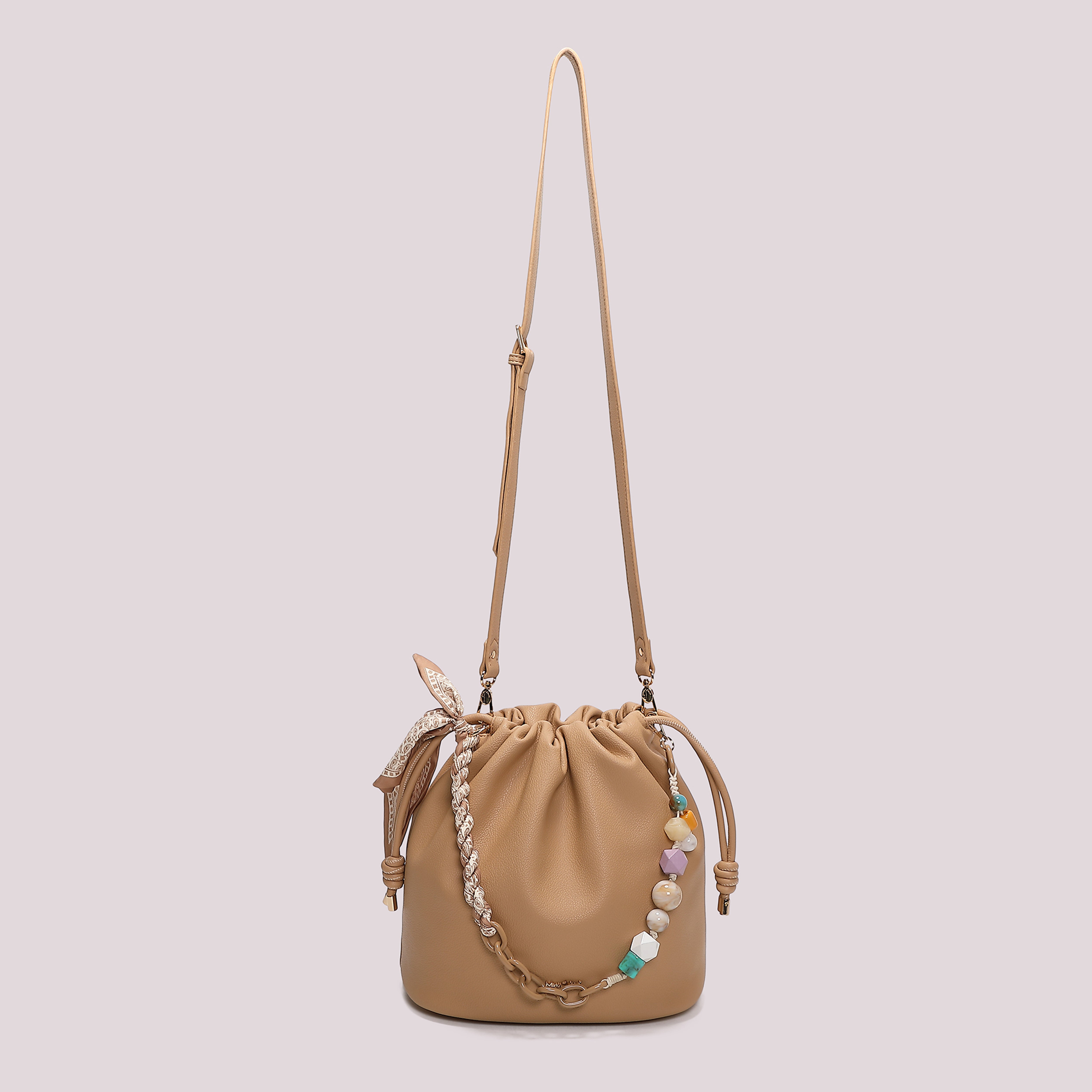 Mimi Mua Borsa a Spalla con Foulard Panna