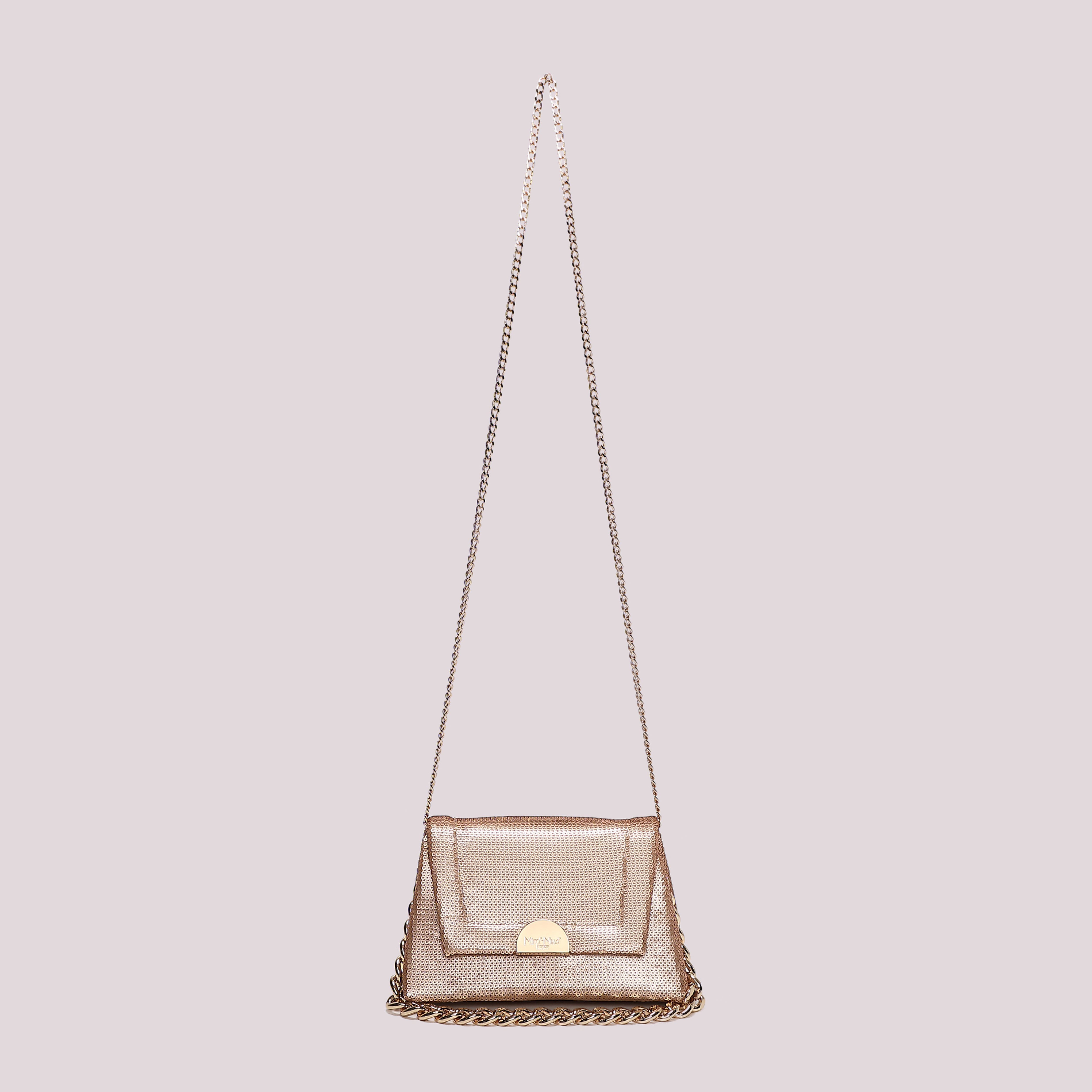 Mimi Mua Catena e Paillettes borsa a mano nero