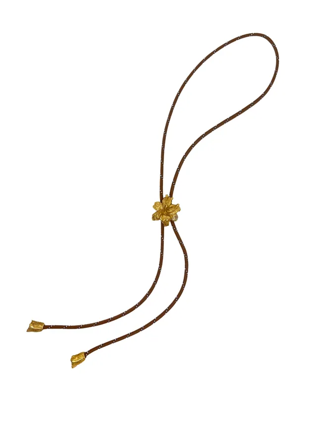 GiglioTigrato Bolo Tie collana giglio marrone bronzo