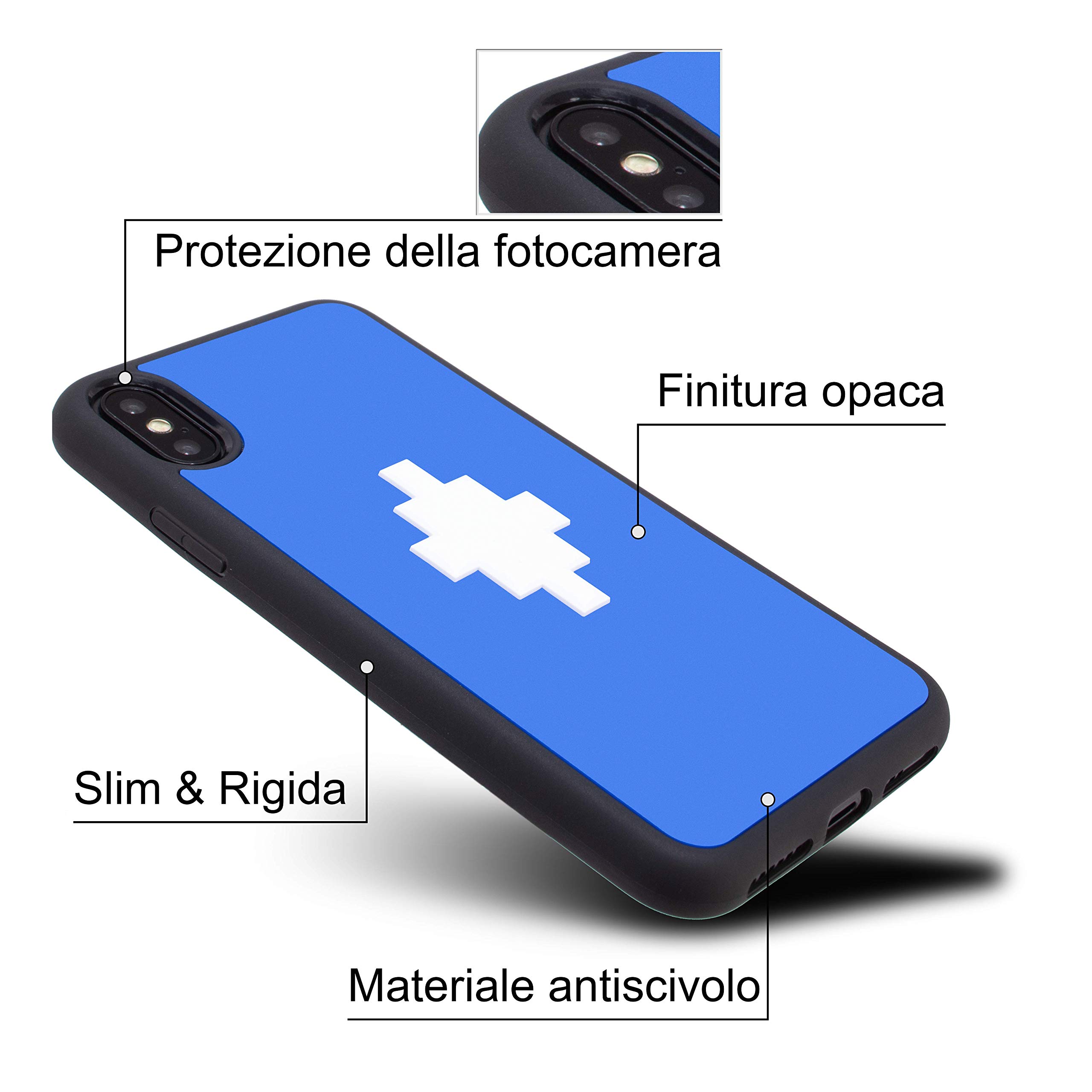 Marcelo Burlon 3D Cross cover iPhone X/XS + vetro 9H