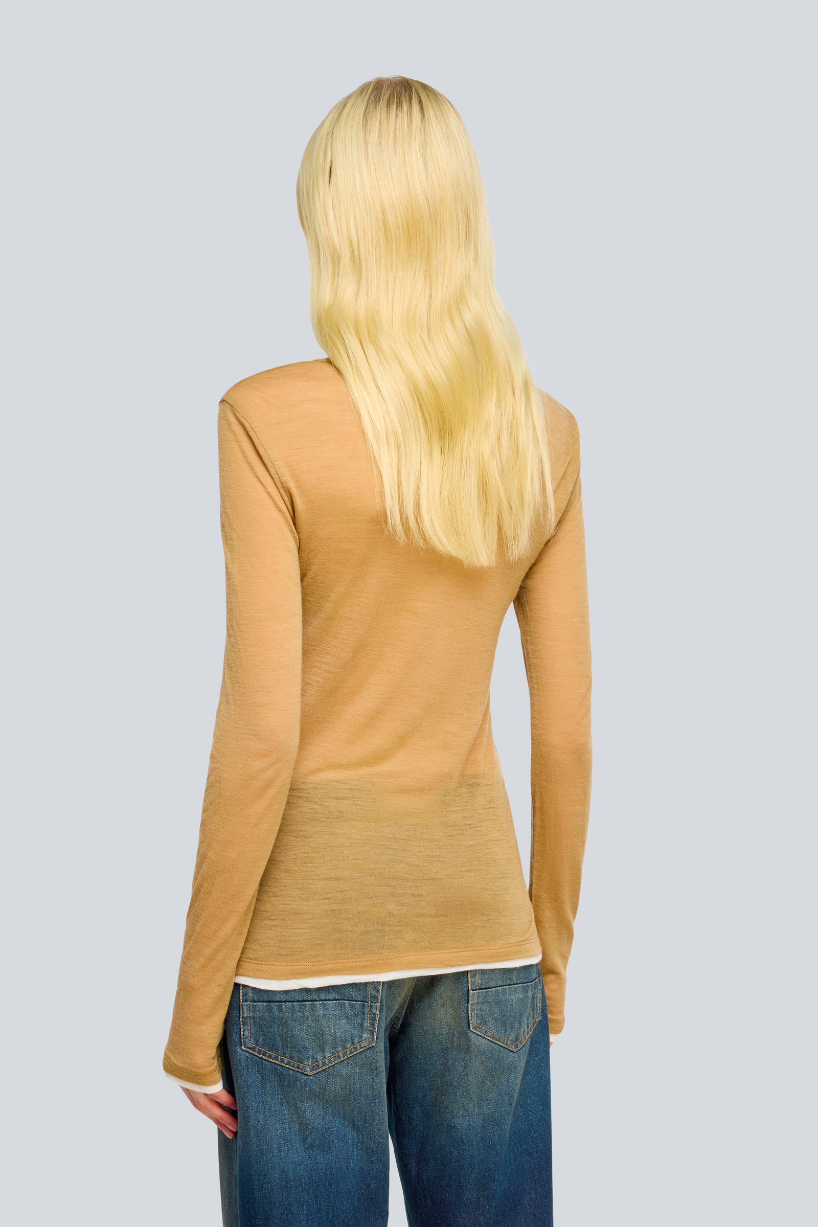 Semicouture Roxane dolcevita jersey lana cammello