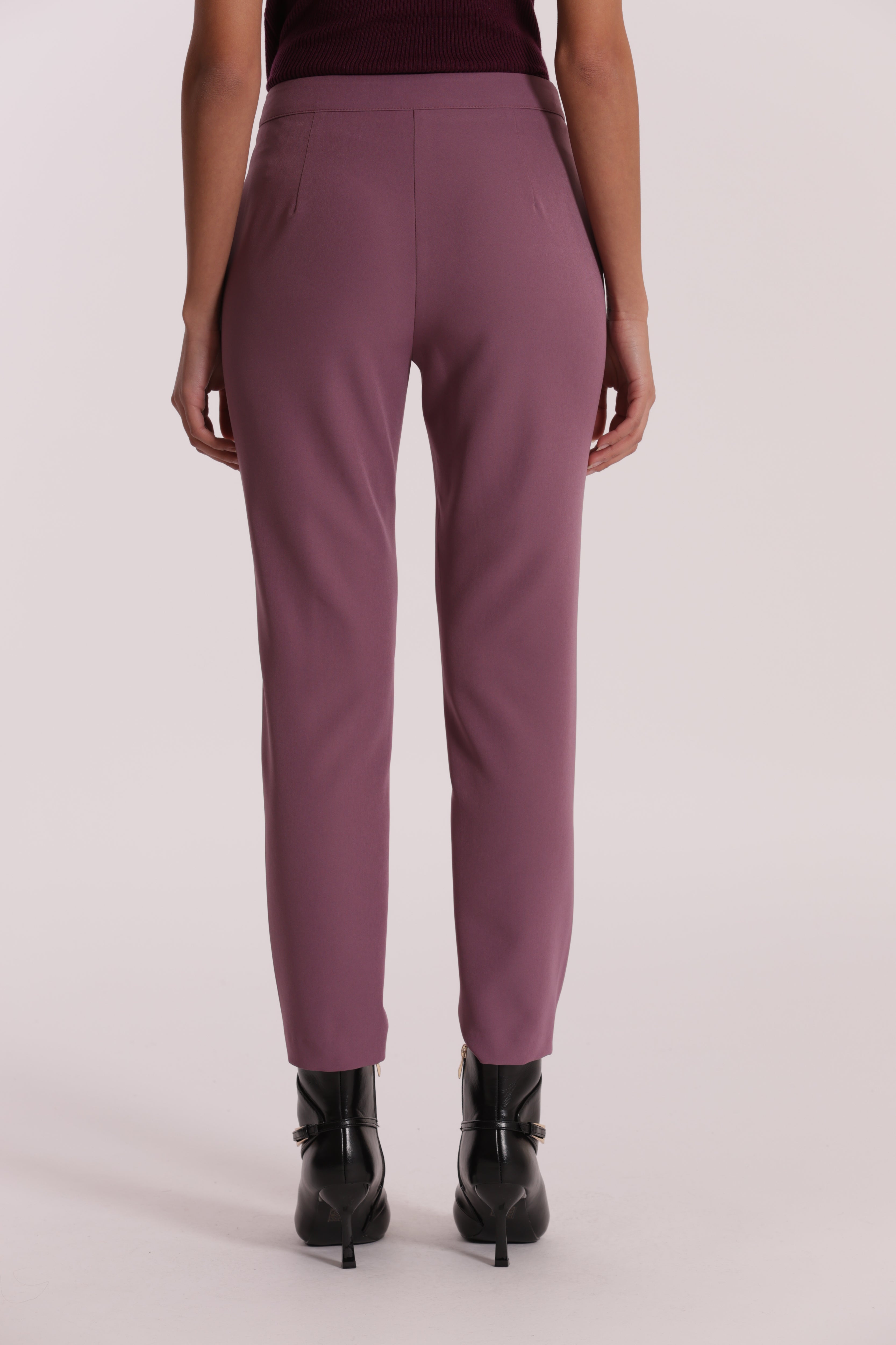 Mimi Mua Pantalone Sigaretta Tessuto Tecnico Nero Elasticizzato