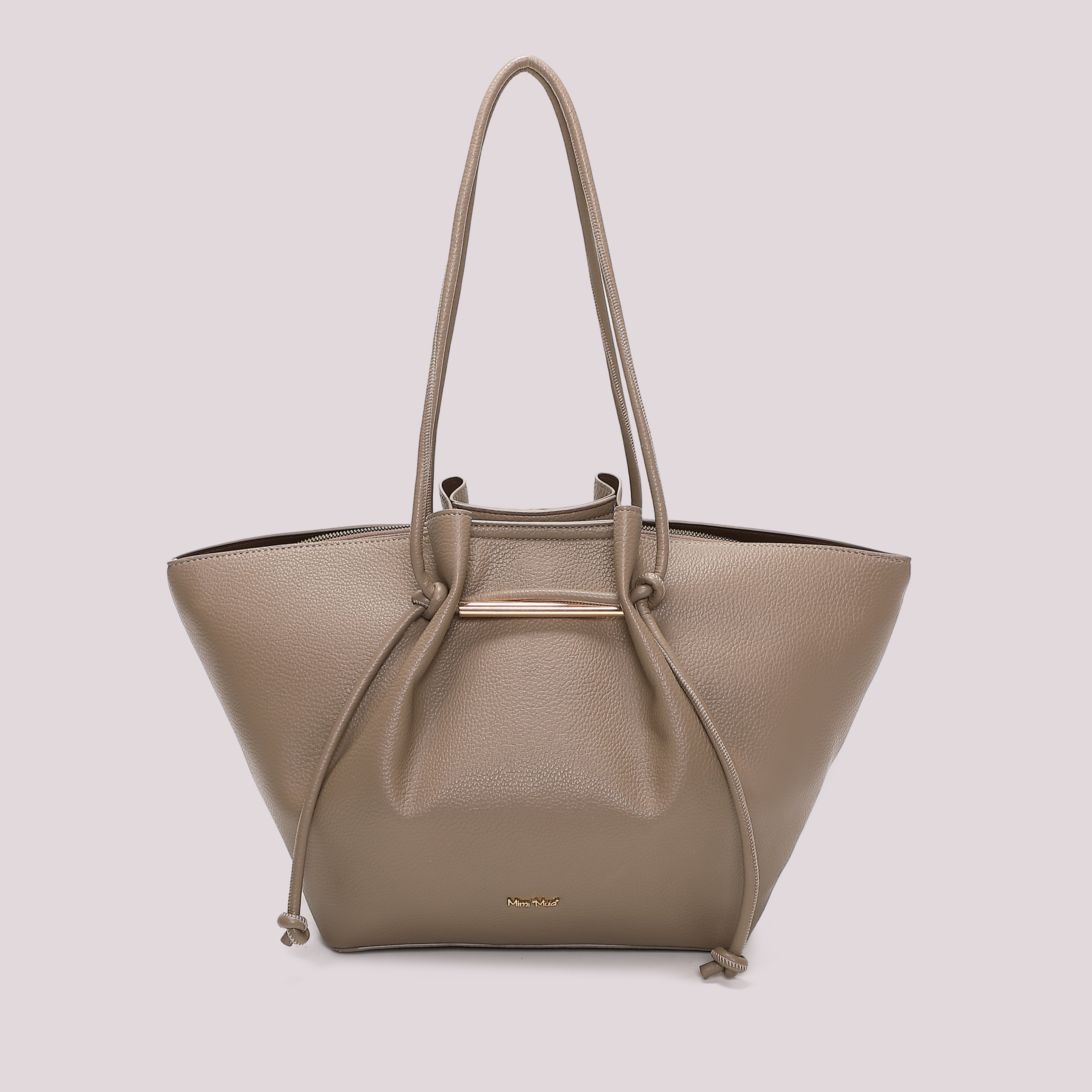 Mimi Mua Borsa Spalla Grande Lacci Lunghi Nero