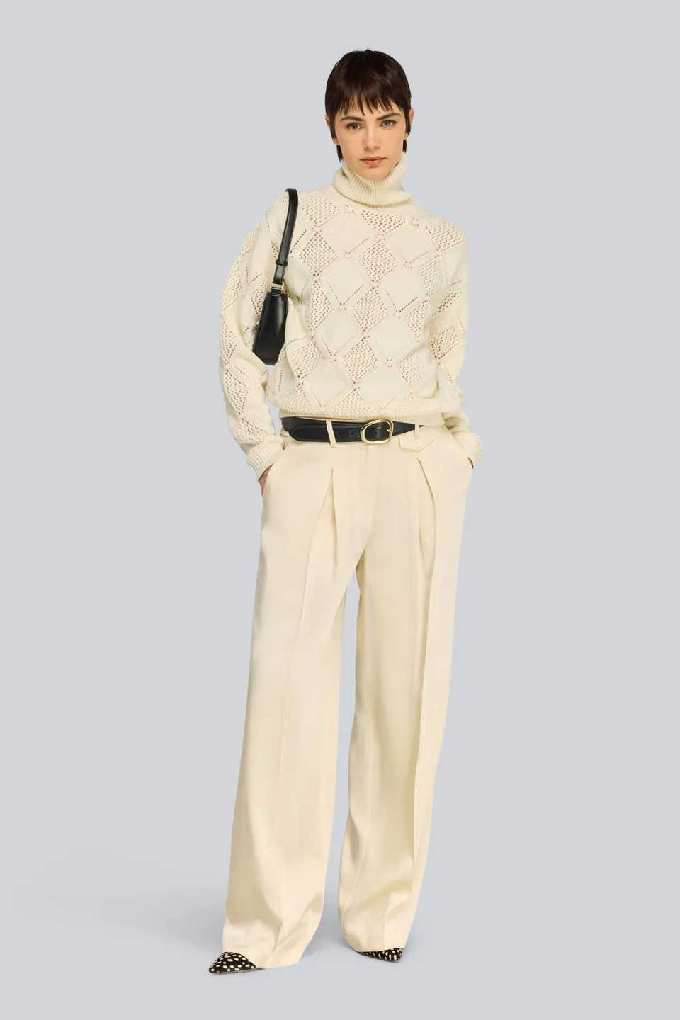 Semicouture Magdalene dolcevita off white rombi