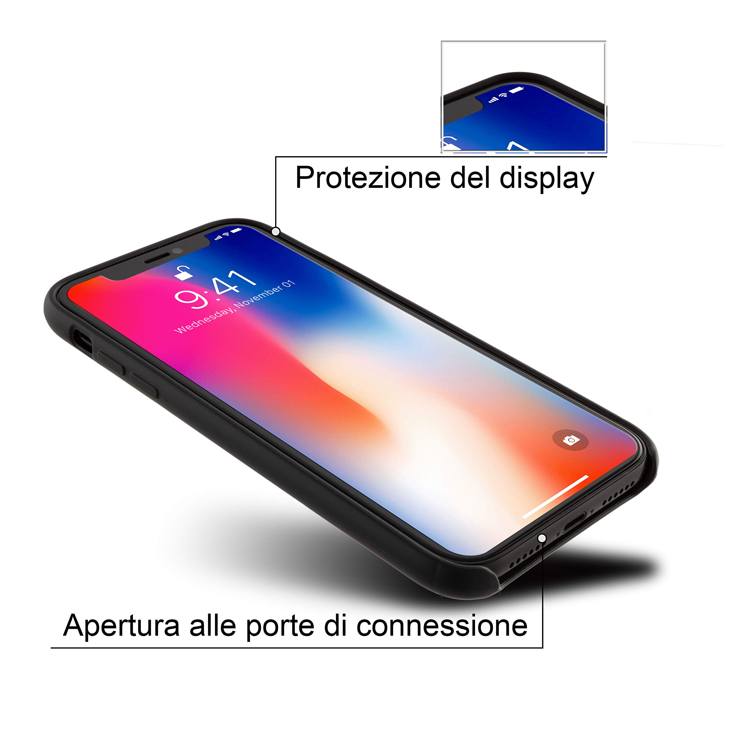 Marcelo Burlon County of Milan cover iPhone XS Max + vetro antigraffio