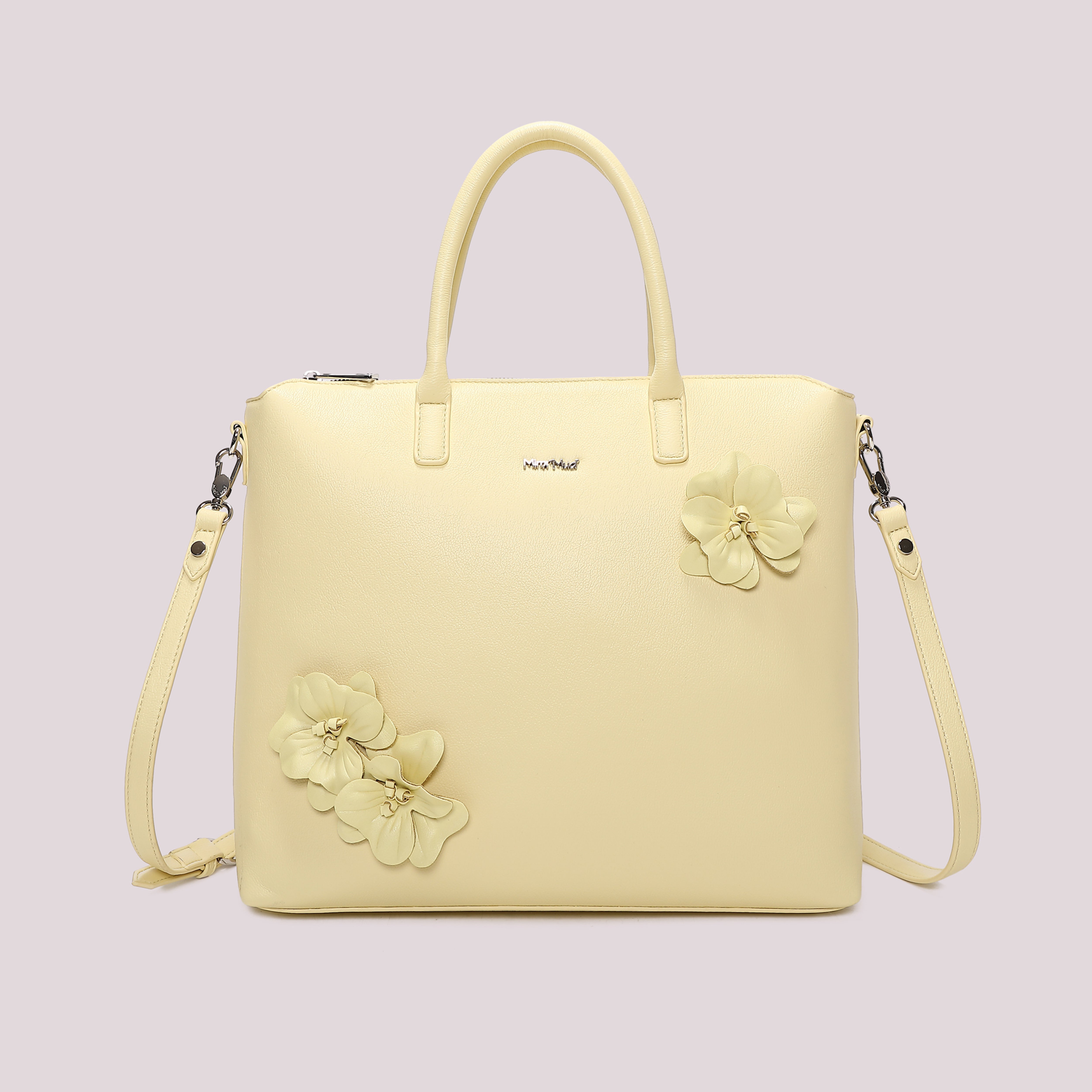 Mimi Mua borsa a spalla con fiori borsa nero 33x31x9 cm