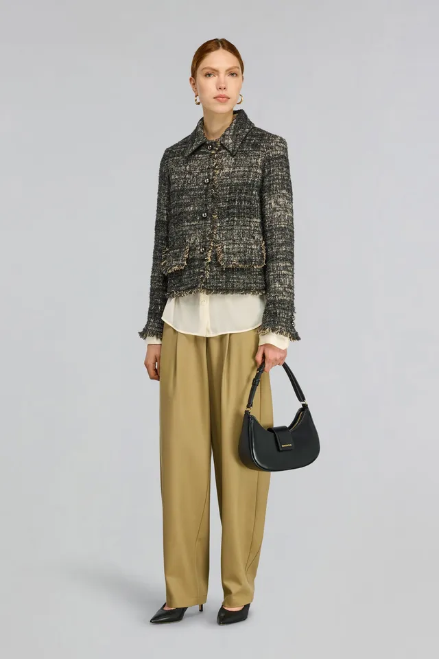 Semicouture Melba pantalone flanella cachi pinces