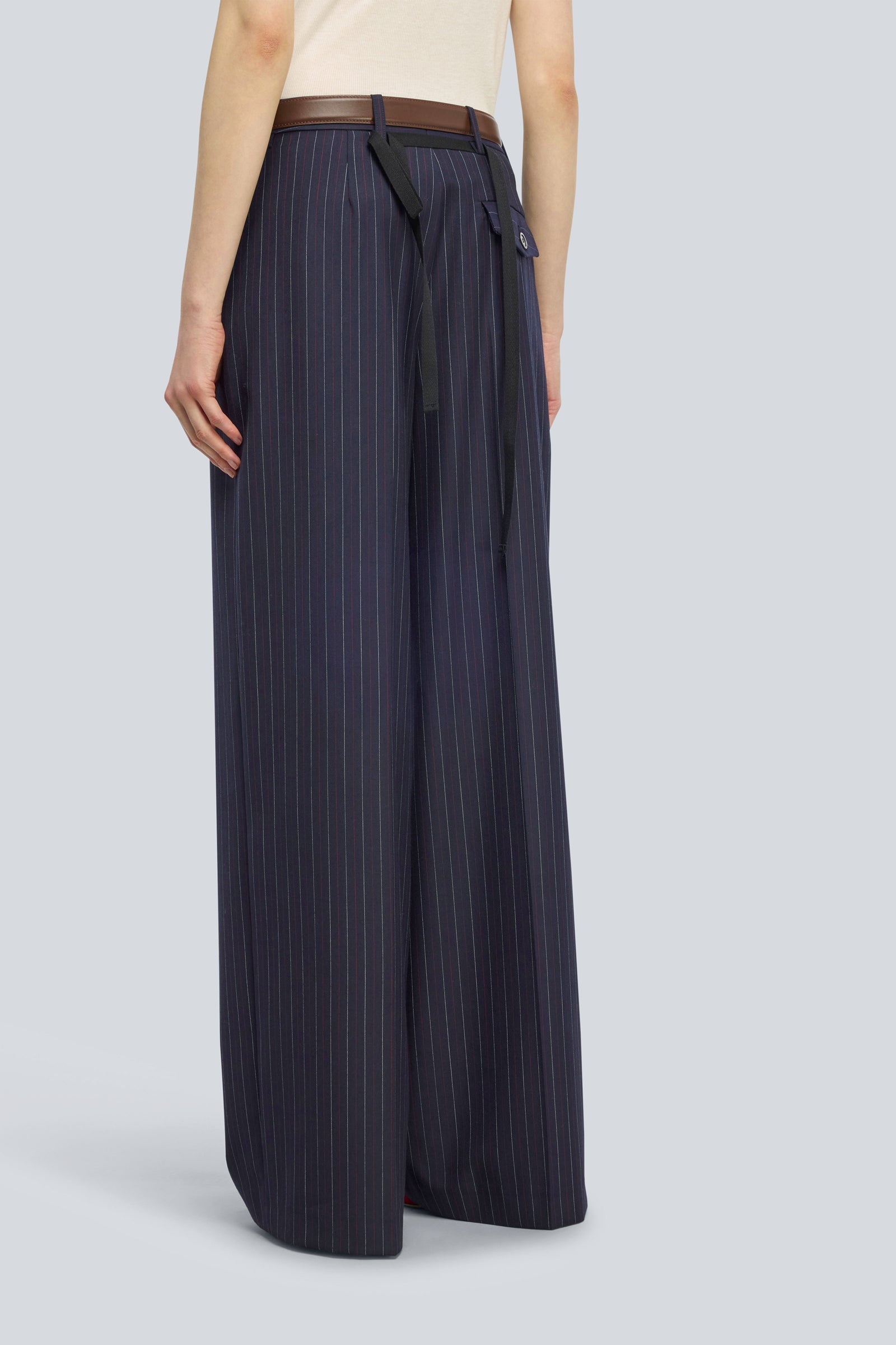 Semicouture July Y6WM63 pantalone gessato lana