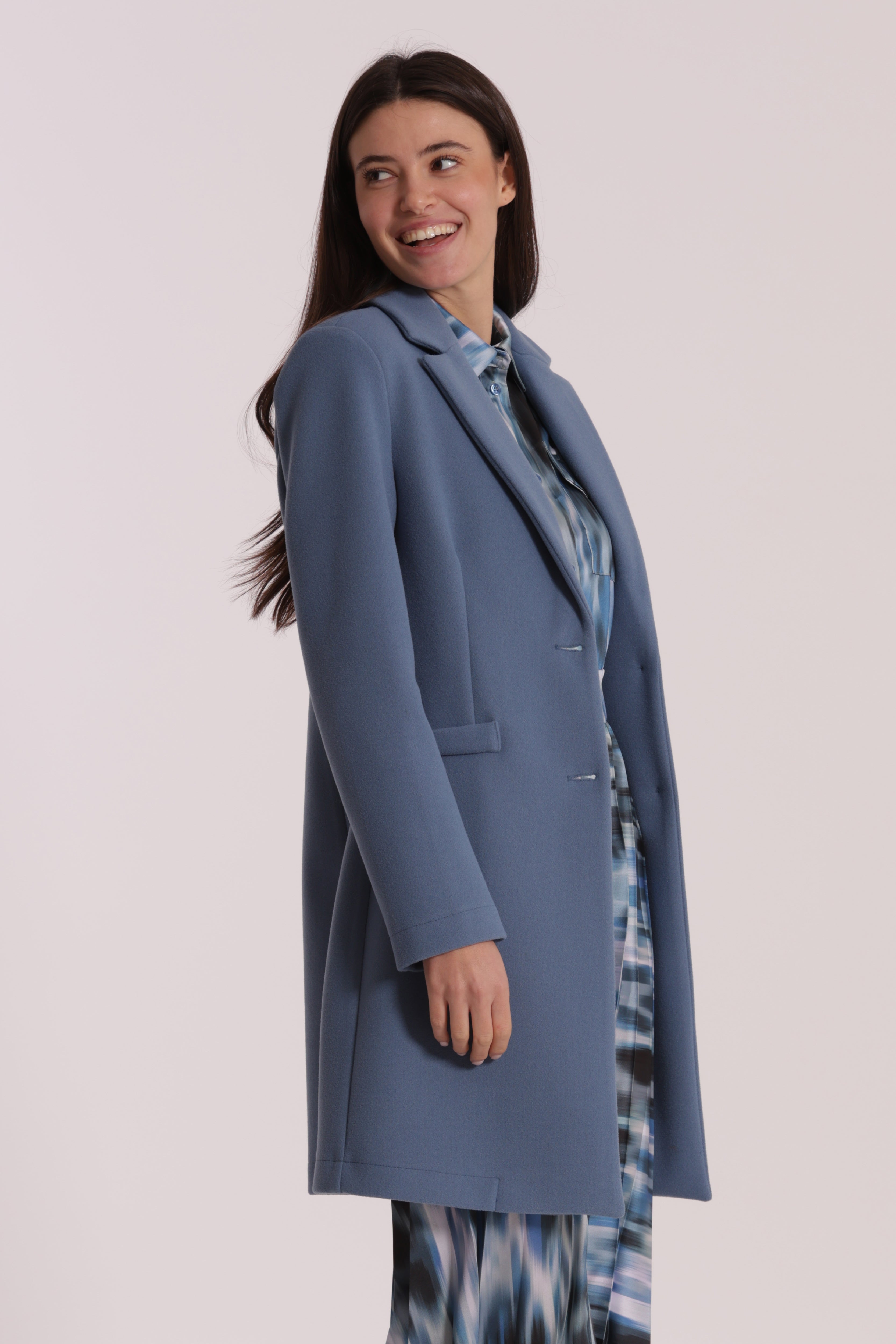Mimi Mua Cappotto Baronetto Sfoderato Nero Monopetto