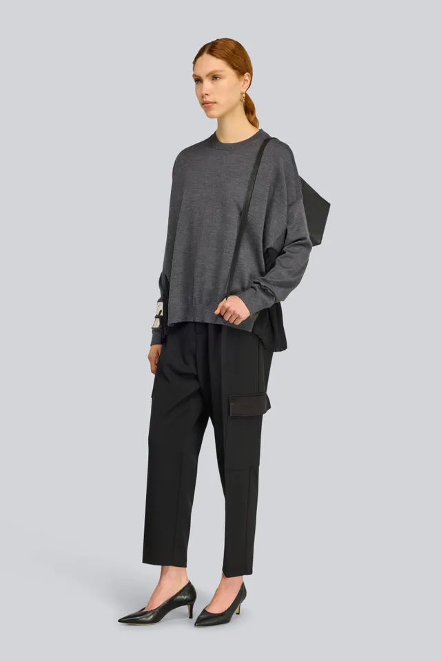 Semicouture Glory maglia lana antracite georgette