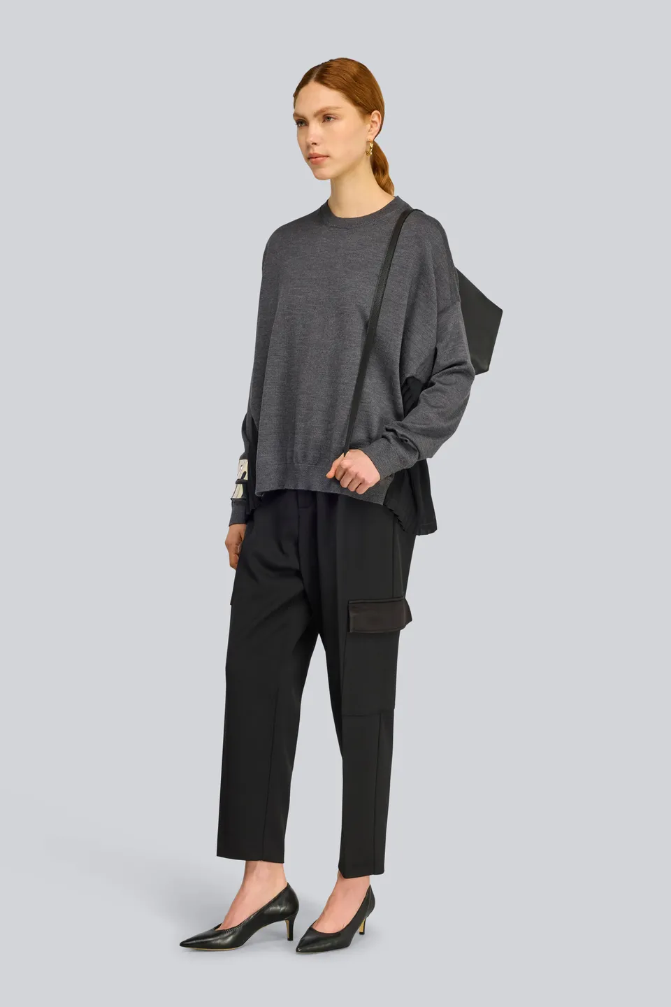 Semicouture Glory maglia lana antracite georgette