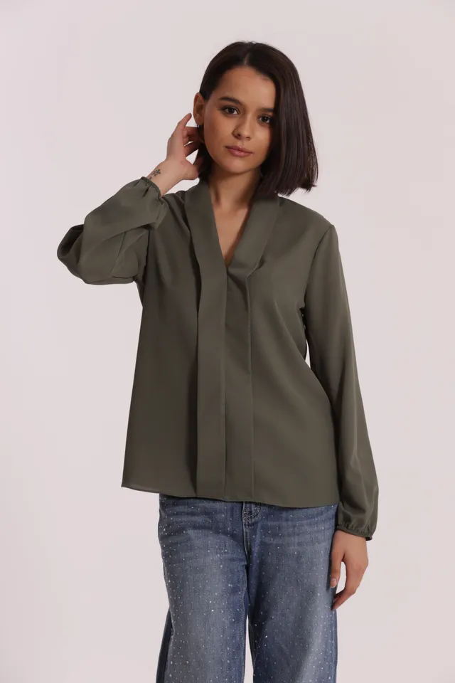 Mimi Mua Blusa con Pieghe Solton Nera