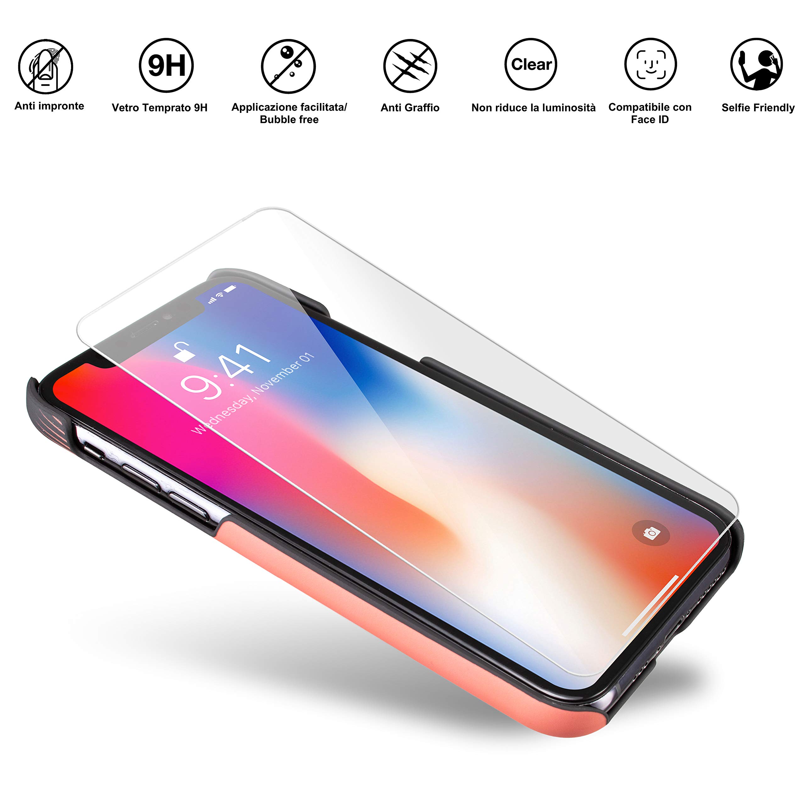 Marcelo Burlon cover iPhone 11 Pro rigida + vetro 9H