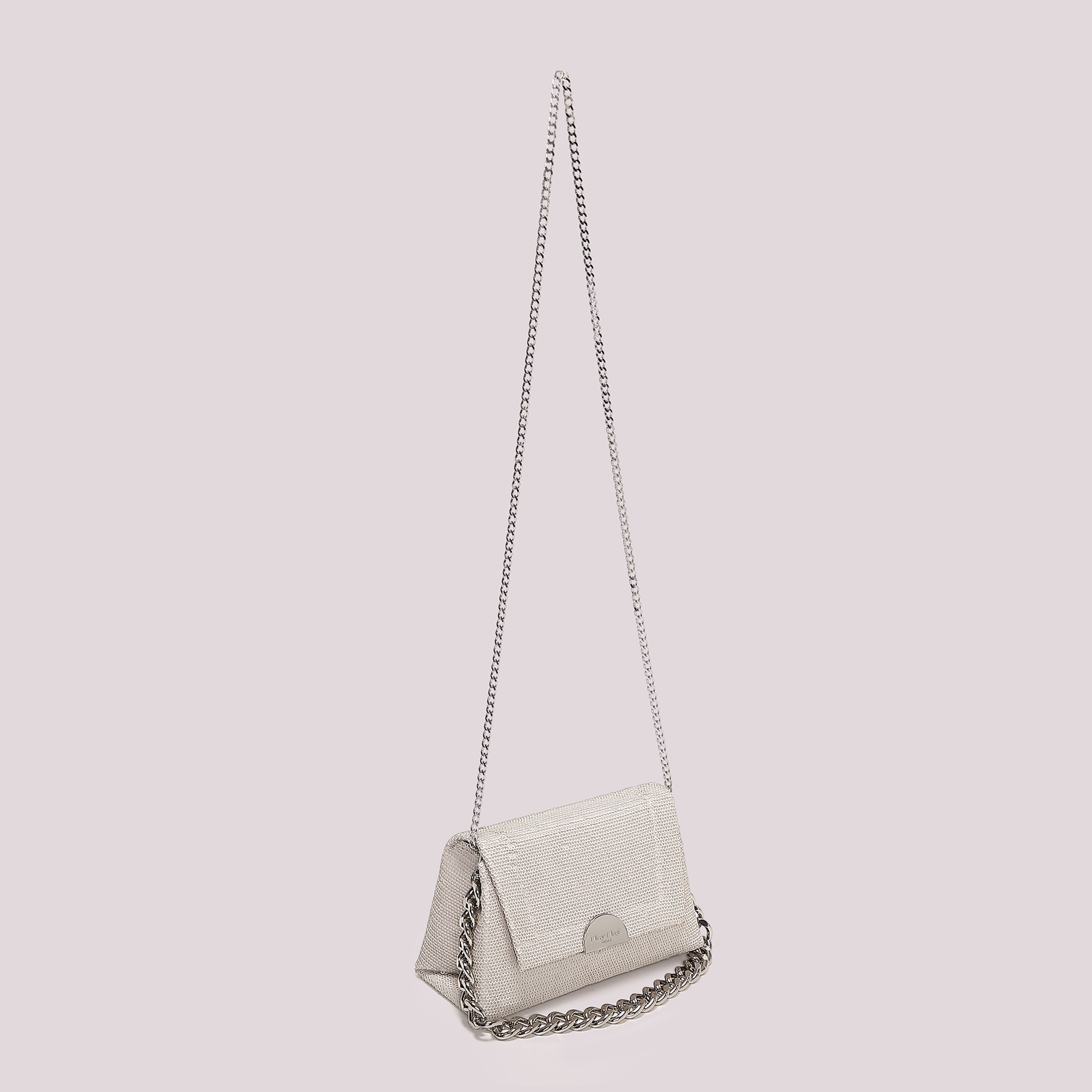 Mimi Mua Catena e Paillettes borsa a mano nero