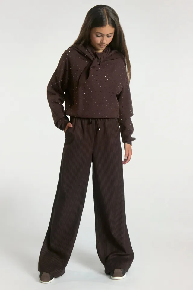 Aaiko Esila pantaloni marrone gessati ragazza