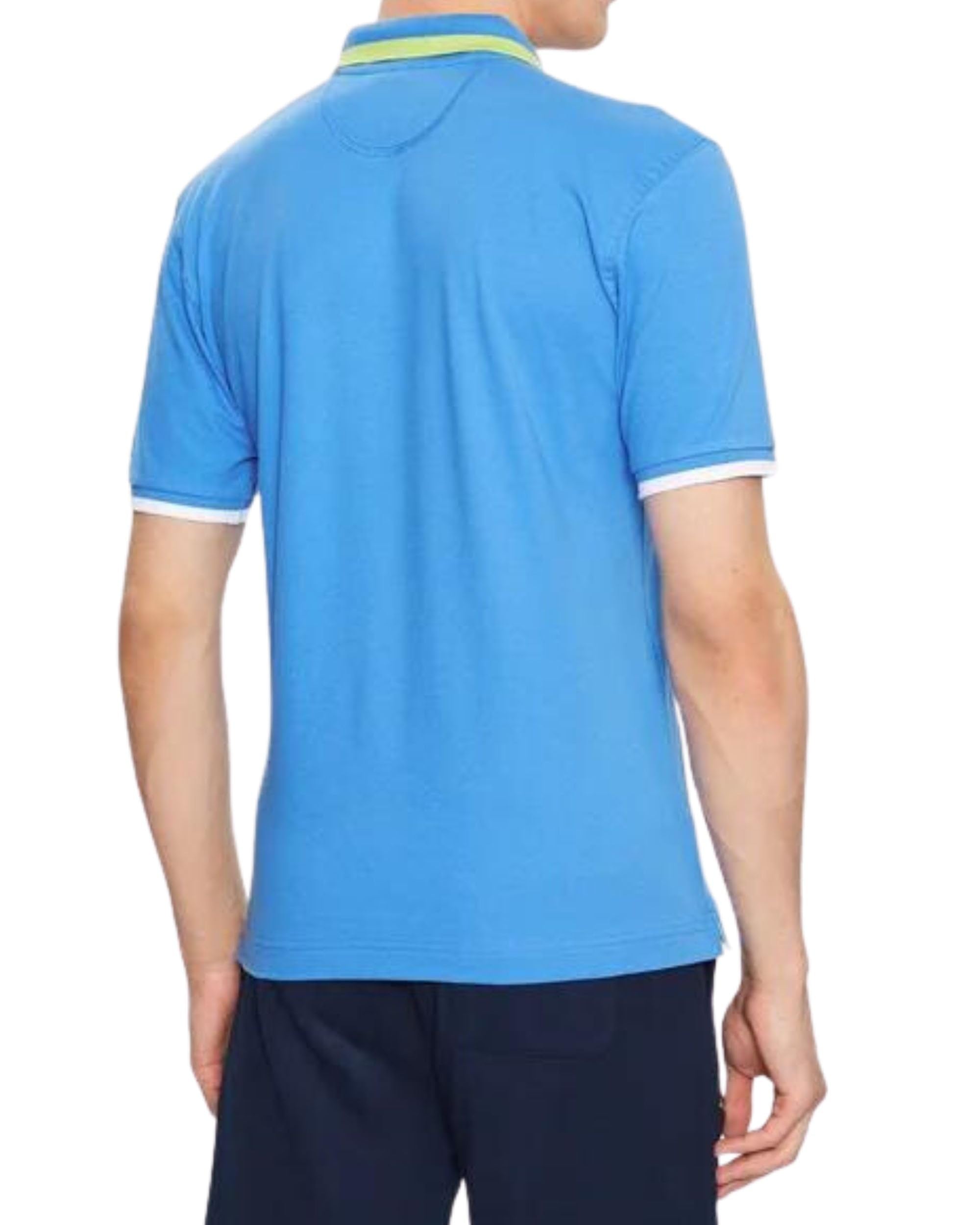 La Martina VMP006 Polo uomo M azzurra slim