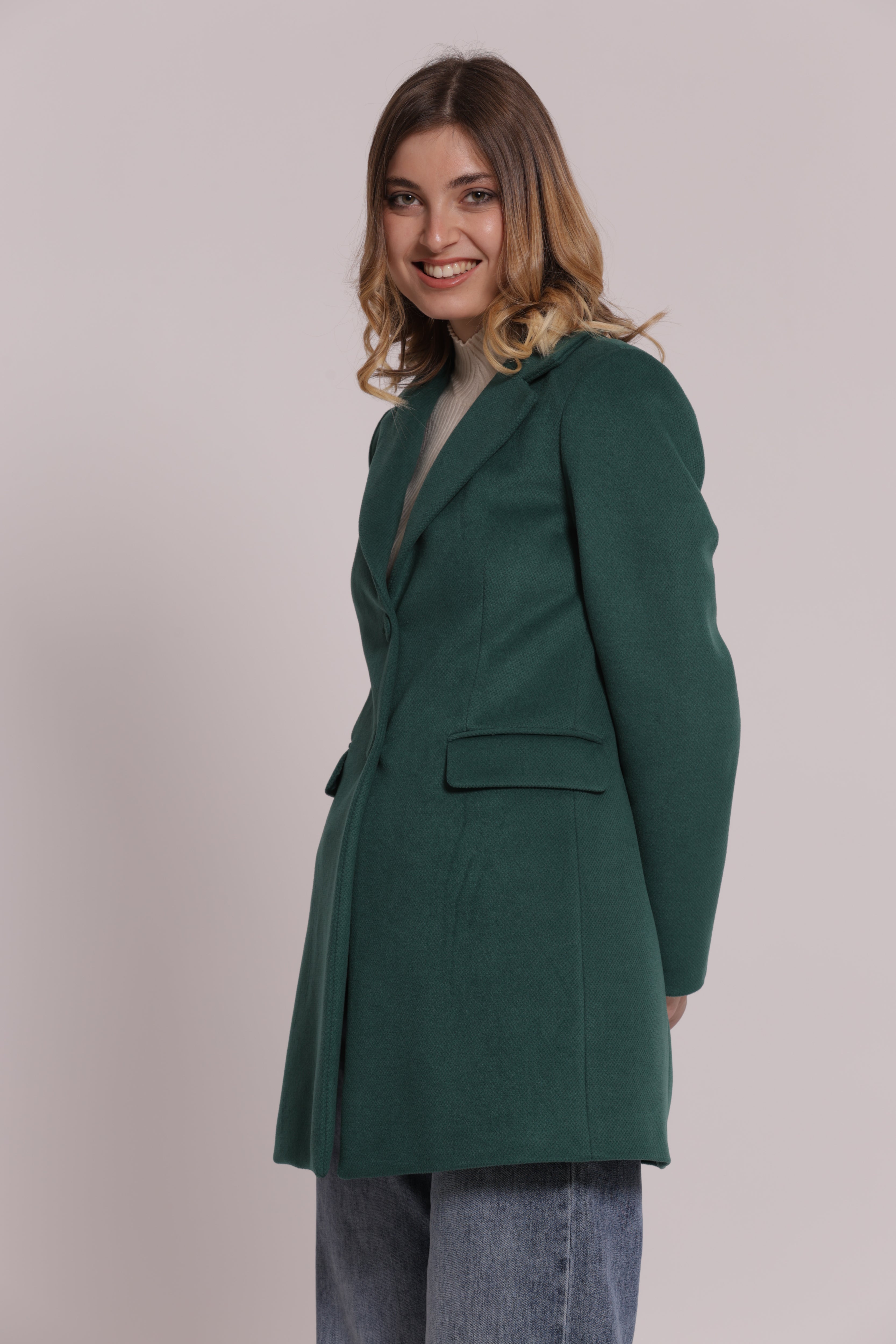 Mimi Mua Cappotto Baronetto con Zip Nero