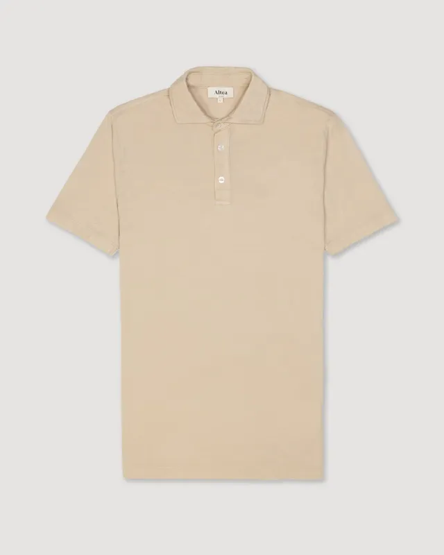 Altea Greg polo beige in jersey di cotone elasticizzato
