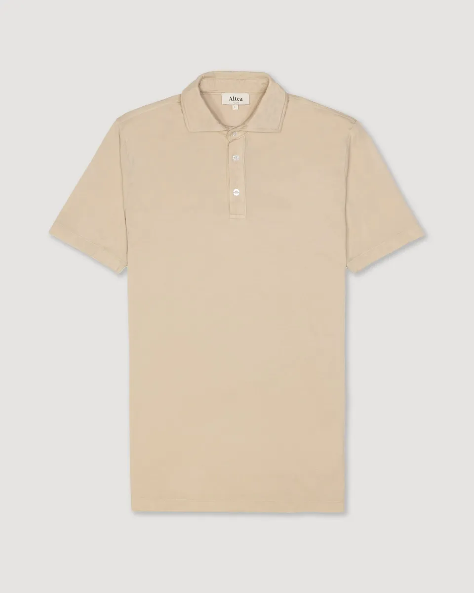 Altea Greg polo beige in jersey di cotone elasticizzato