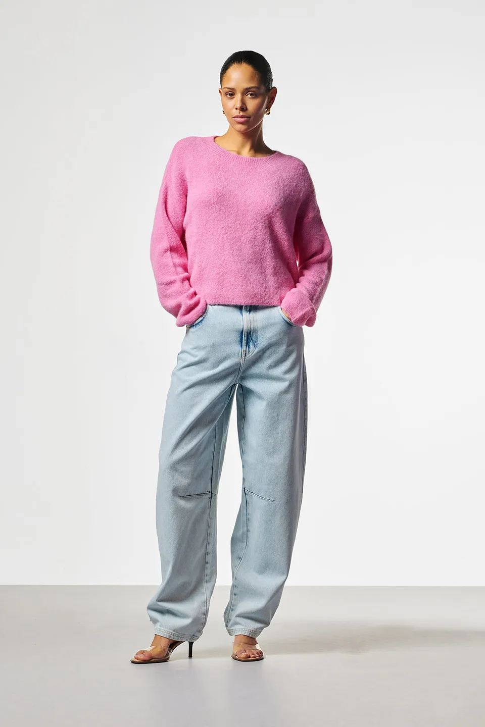 Aaiko Sacha jeans barrel azzurri vita alta