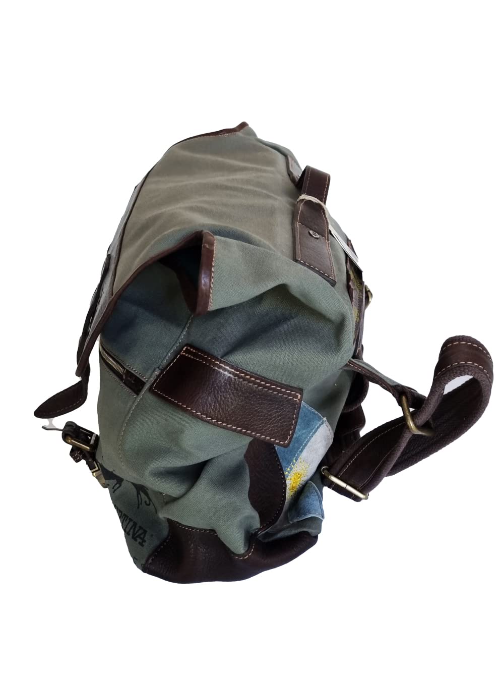 La Martina 001.013 borsone viaggio marrone scuro cotone pelle