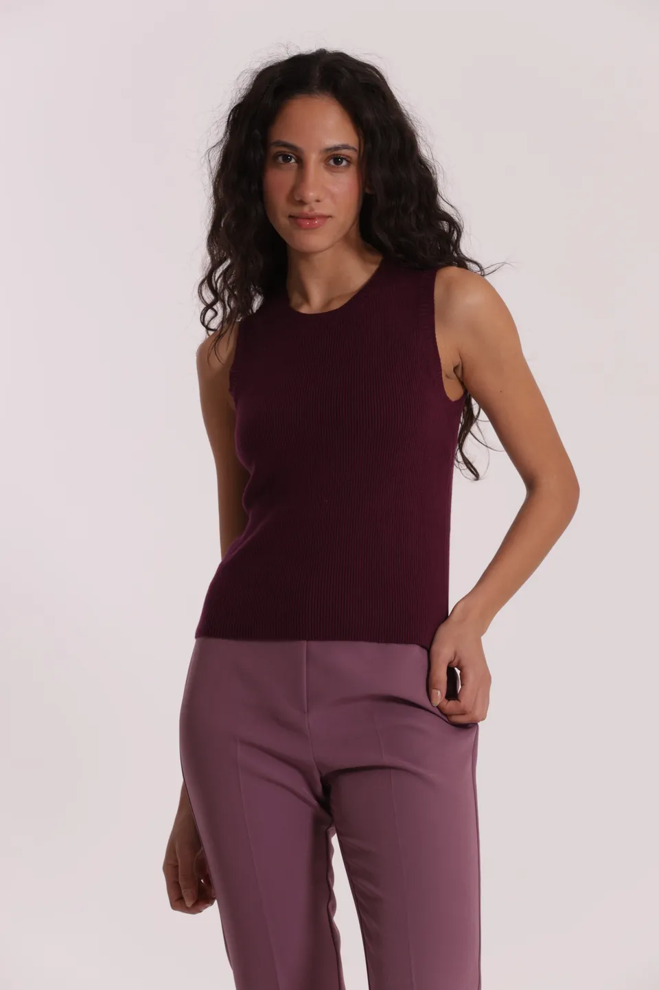 Mimi Mua Top in Maglia Basic Nero