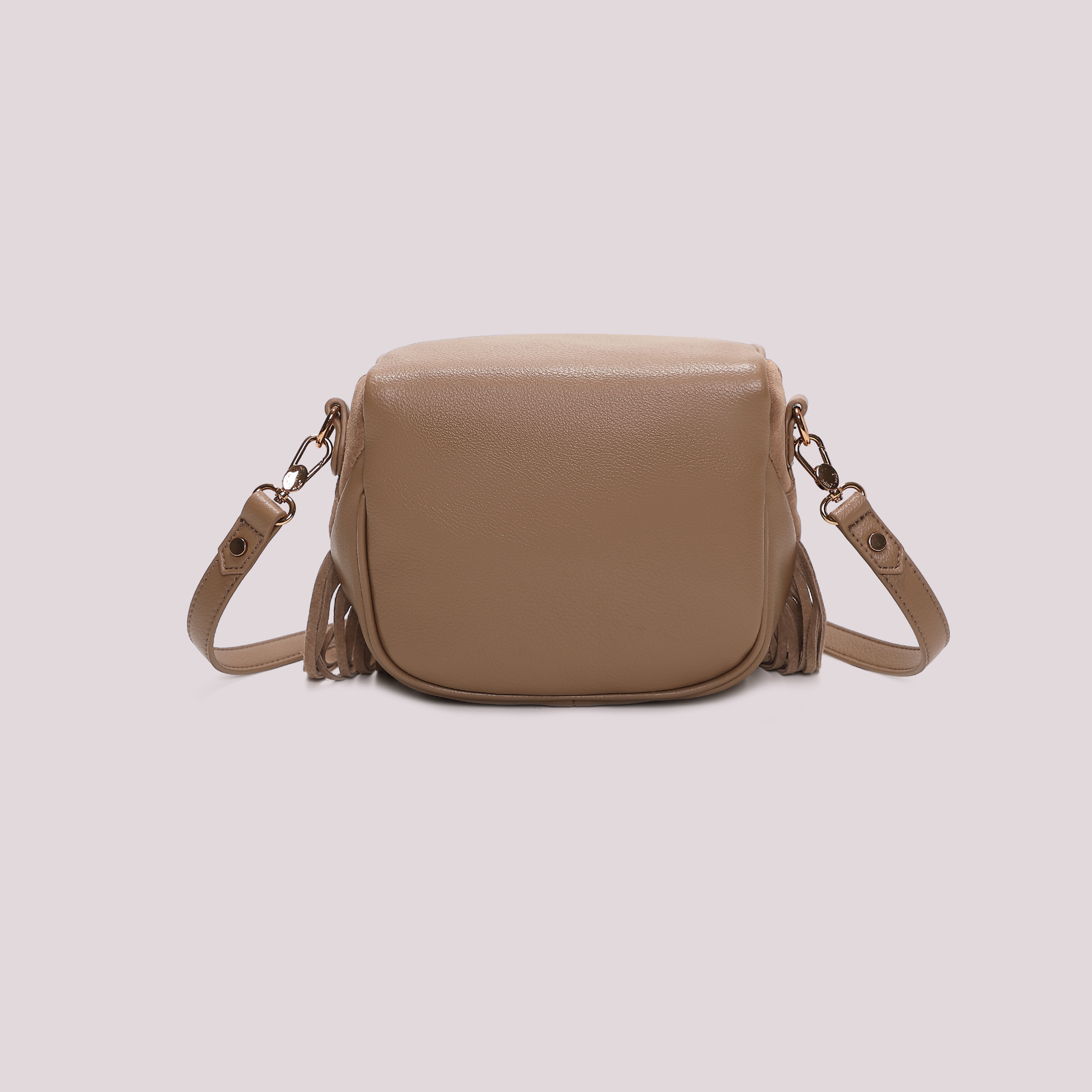 Mimi Mua marsupio frange borchie tracolla nero pelle