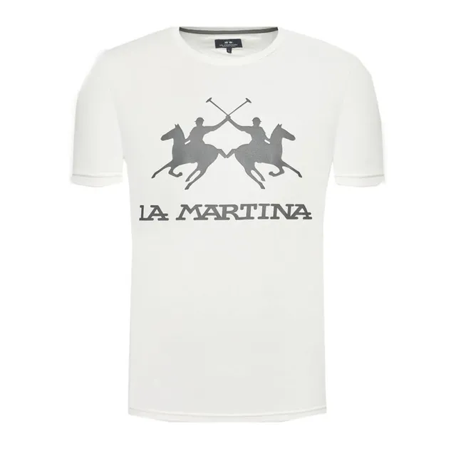 La Martina CCMR05 JS206 T-Shirt Uomo Off White Cotone