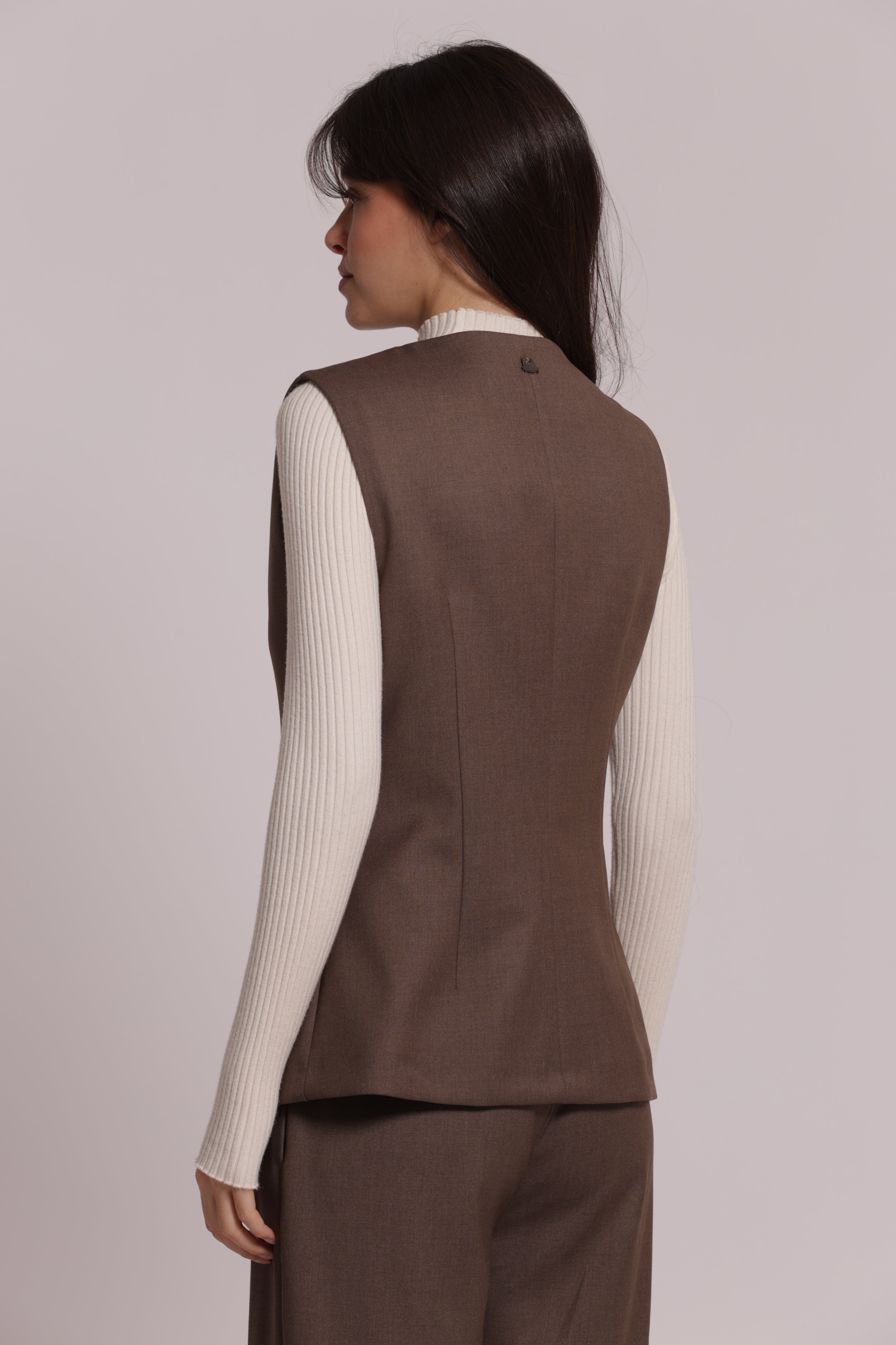 Mimi Mua Gilet con Bottoni Metallici nero