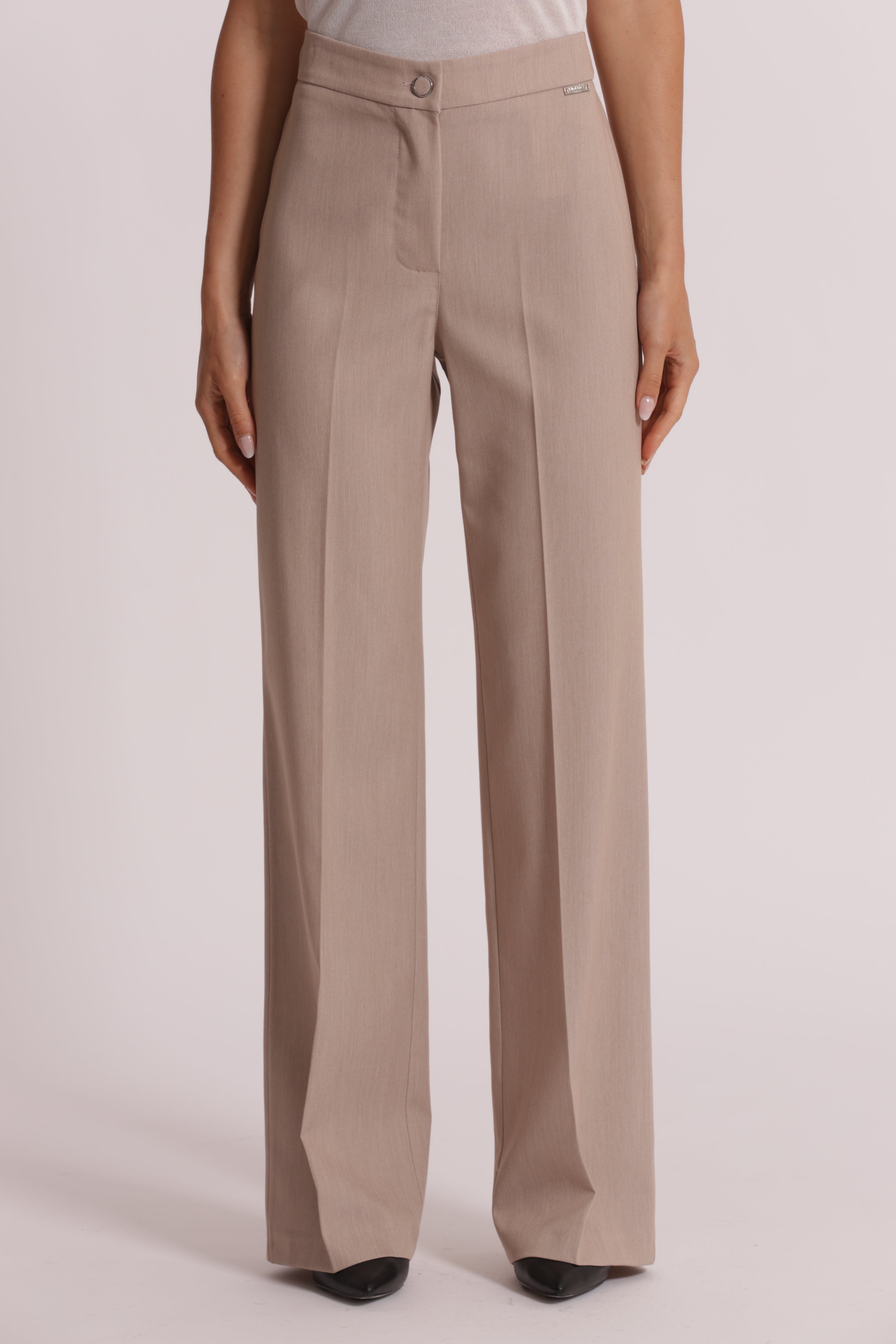 Mimi Mua Palazzo Elastico Manofredda Pantalone Latte