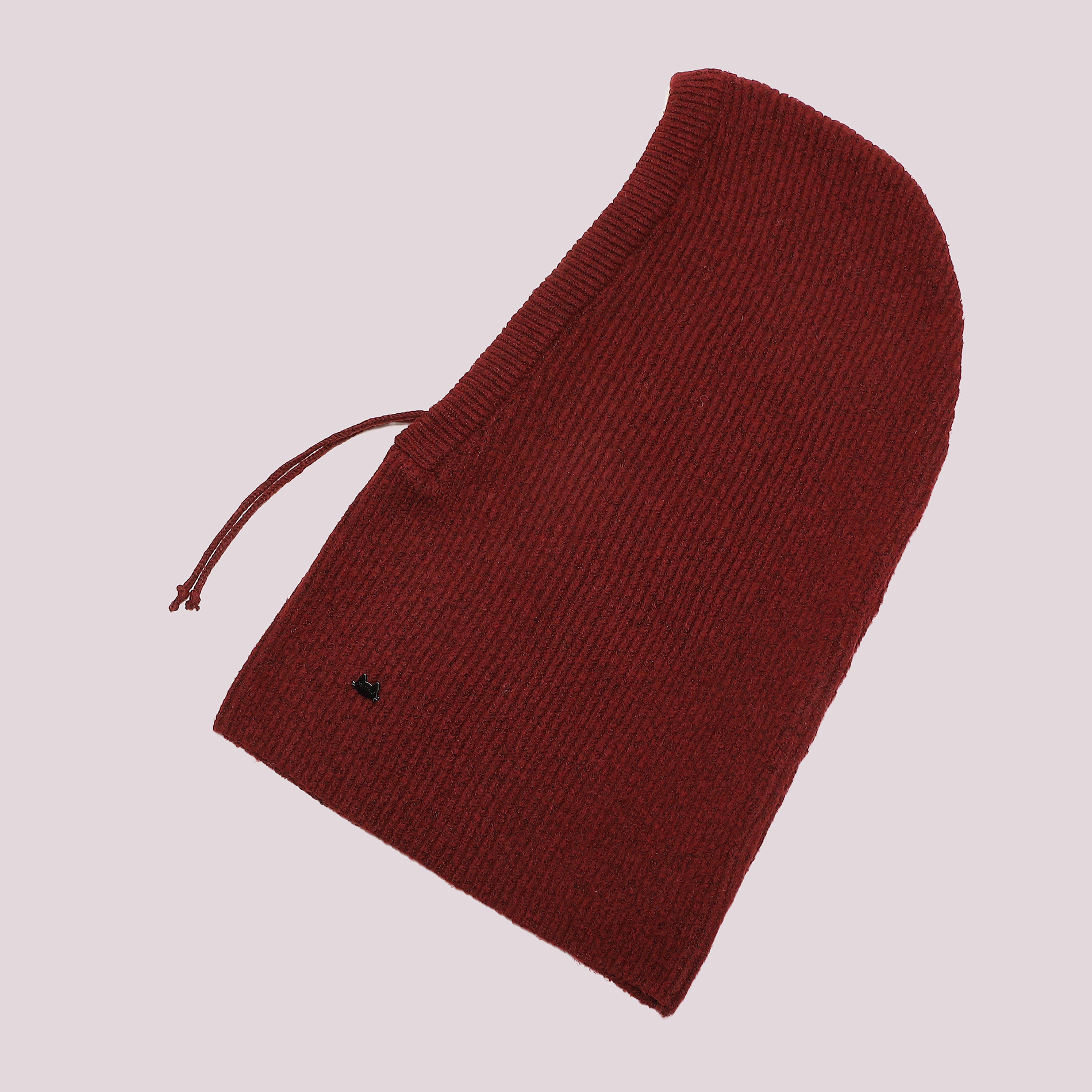 Mimi Mua Balaclava Tinta Unita cappello nero in lana