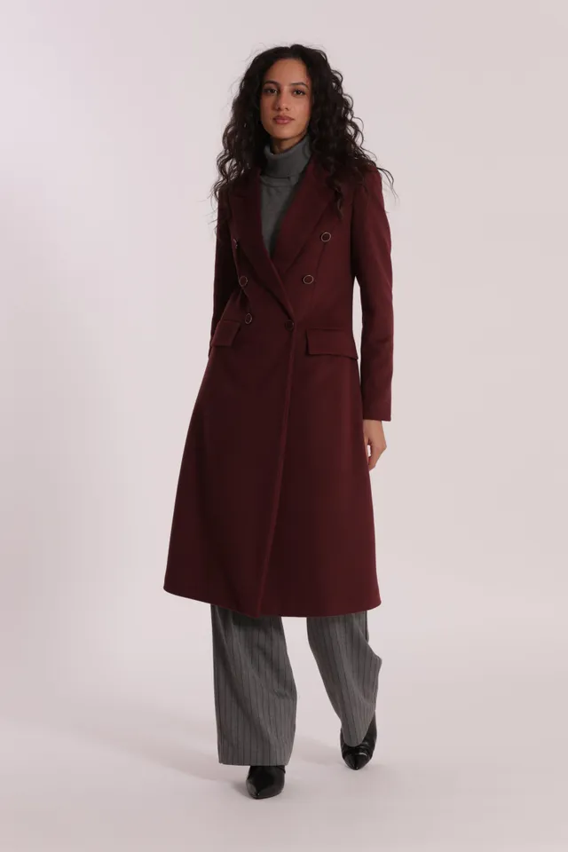 Mimi Mua Doppio Petto cappotto lungo nero invernale