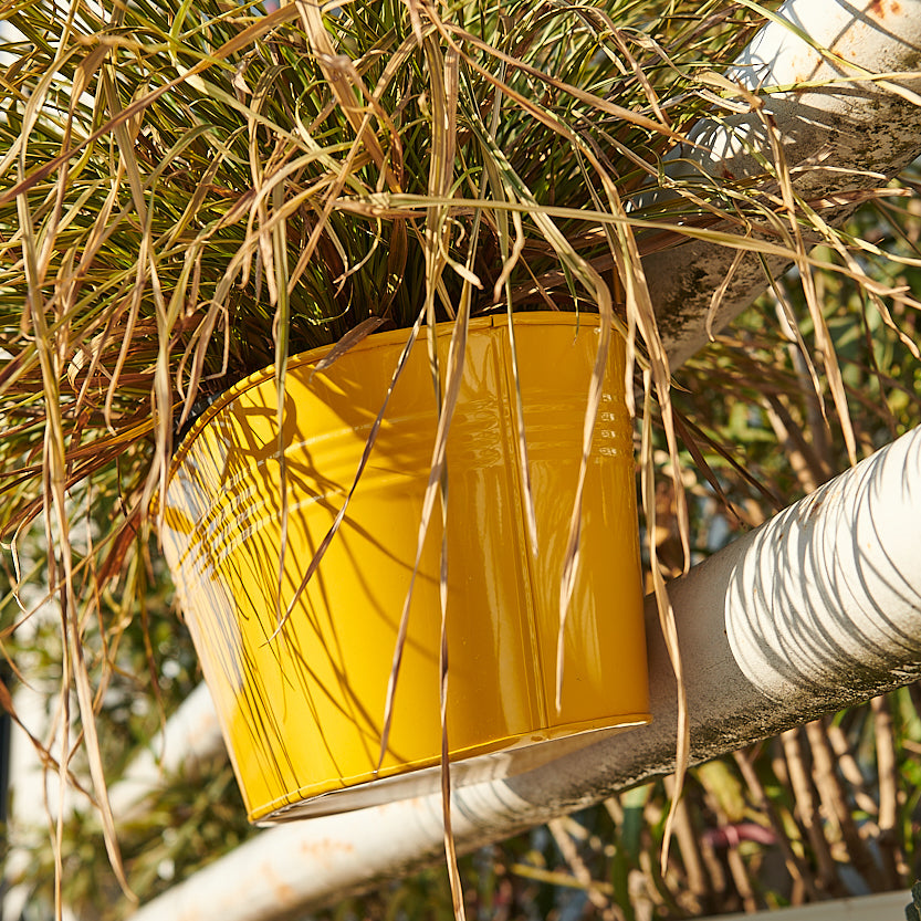 On Earth Home Portavaso Metallo Giallo 35 cm