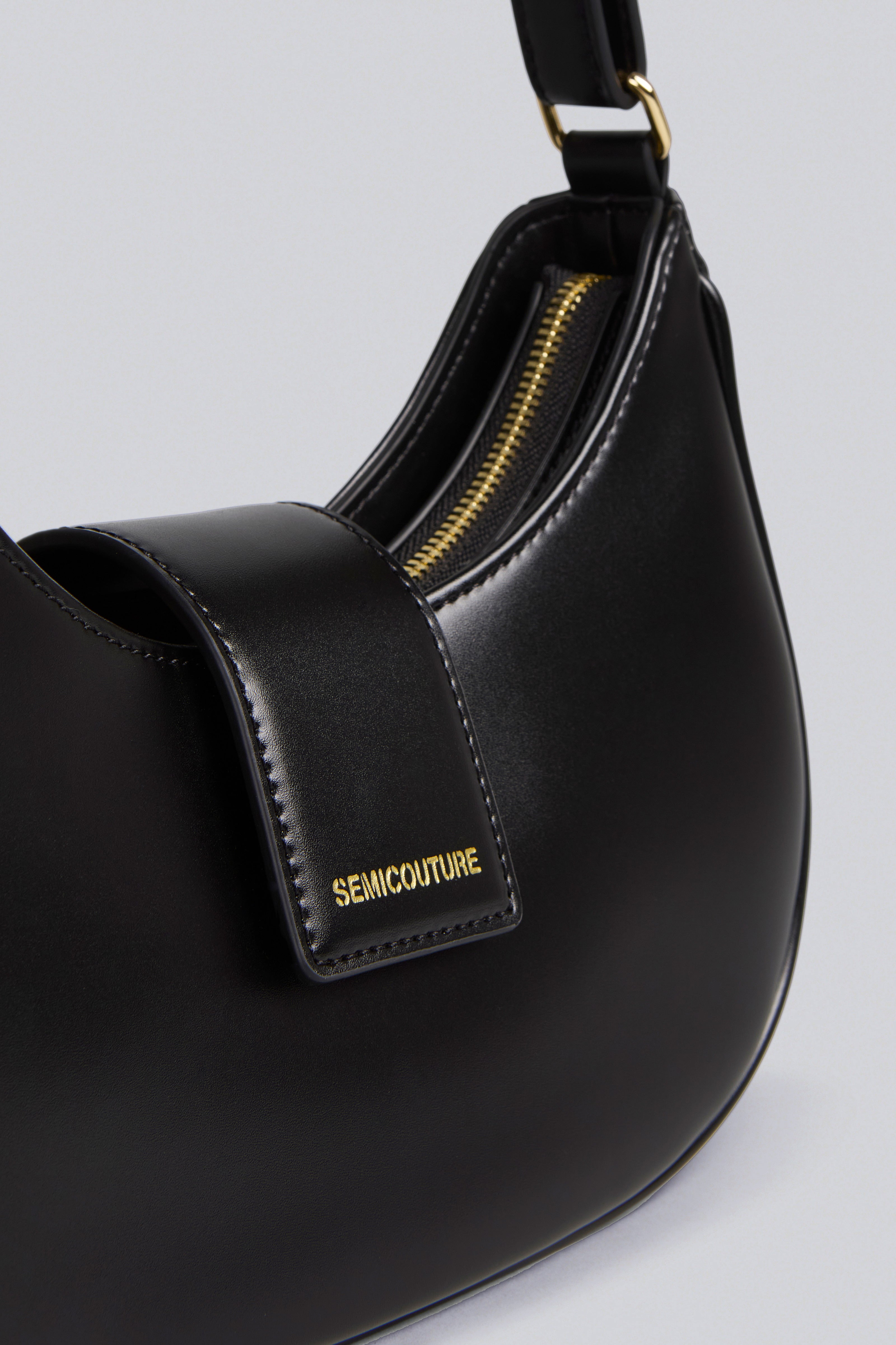 Semicouture Isobel borsa hobo nera zip