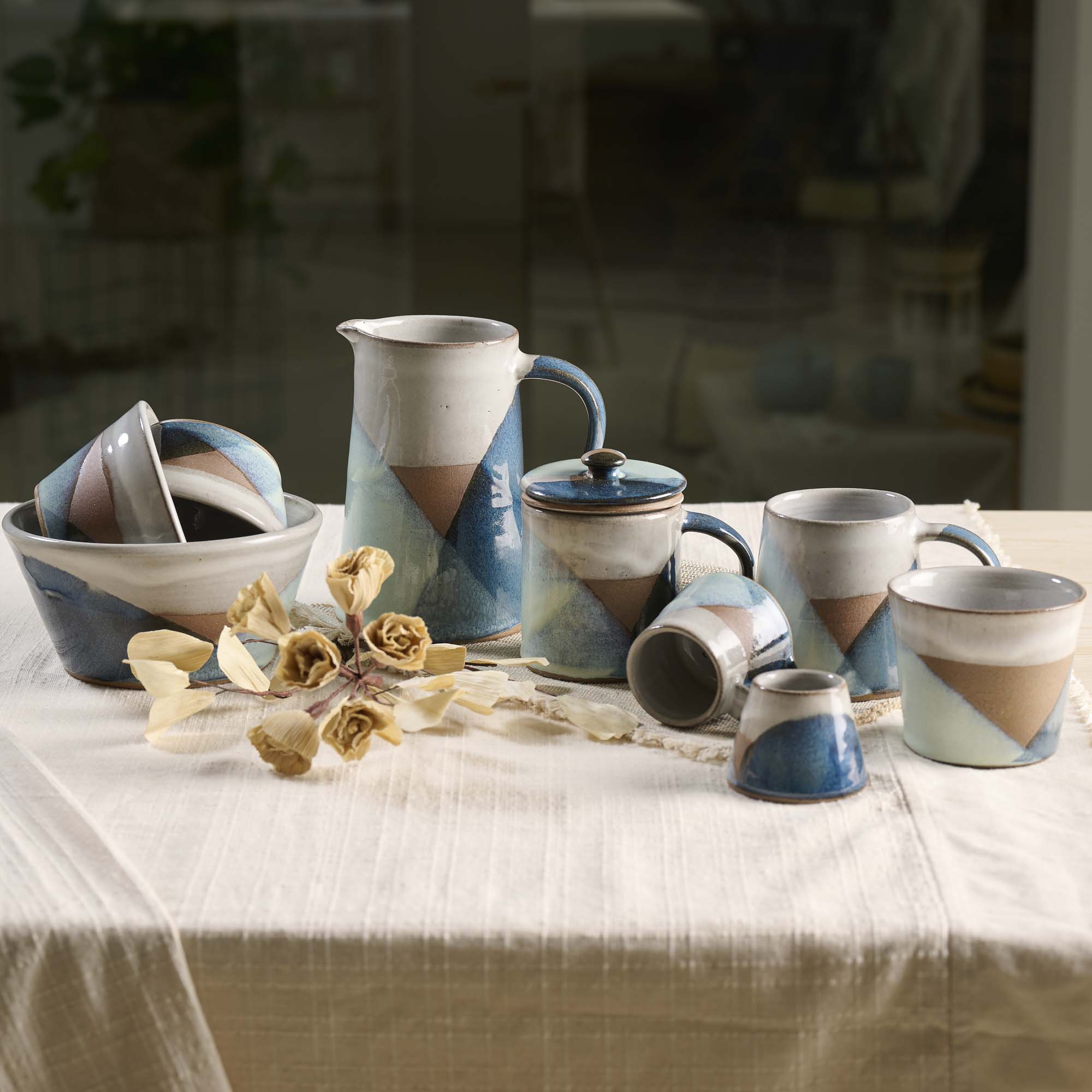 On Earth Cooperative Collection Voile ciotola gres blu 12 cm