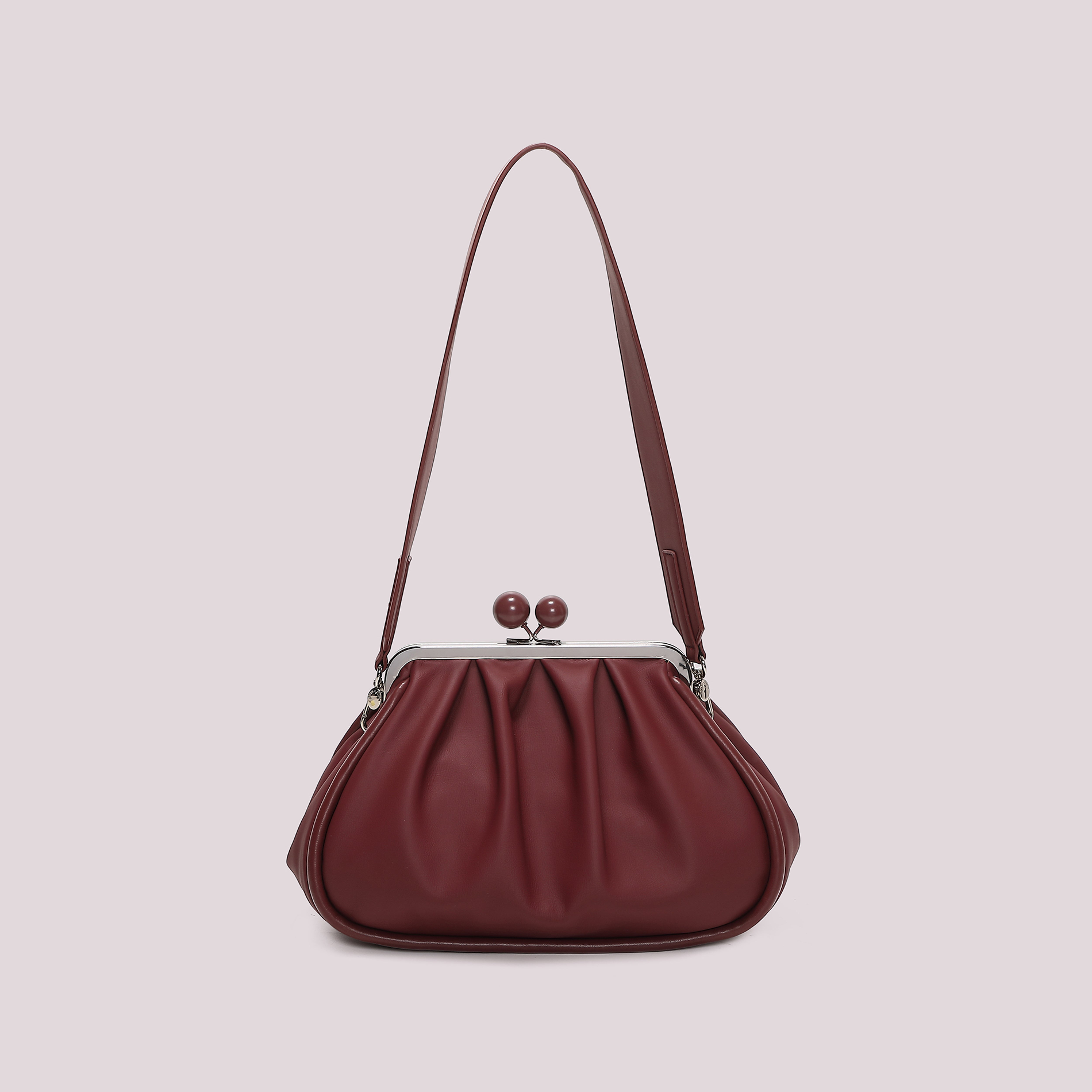 Mimi Mua Clutch Morbida Sfere Nera 30cm Elegante