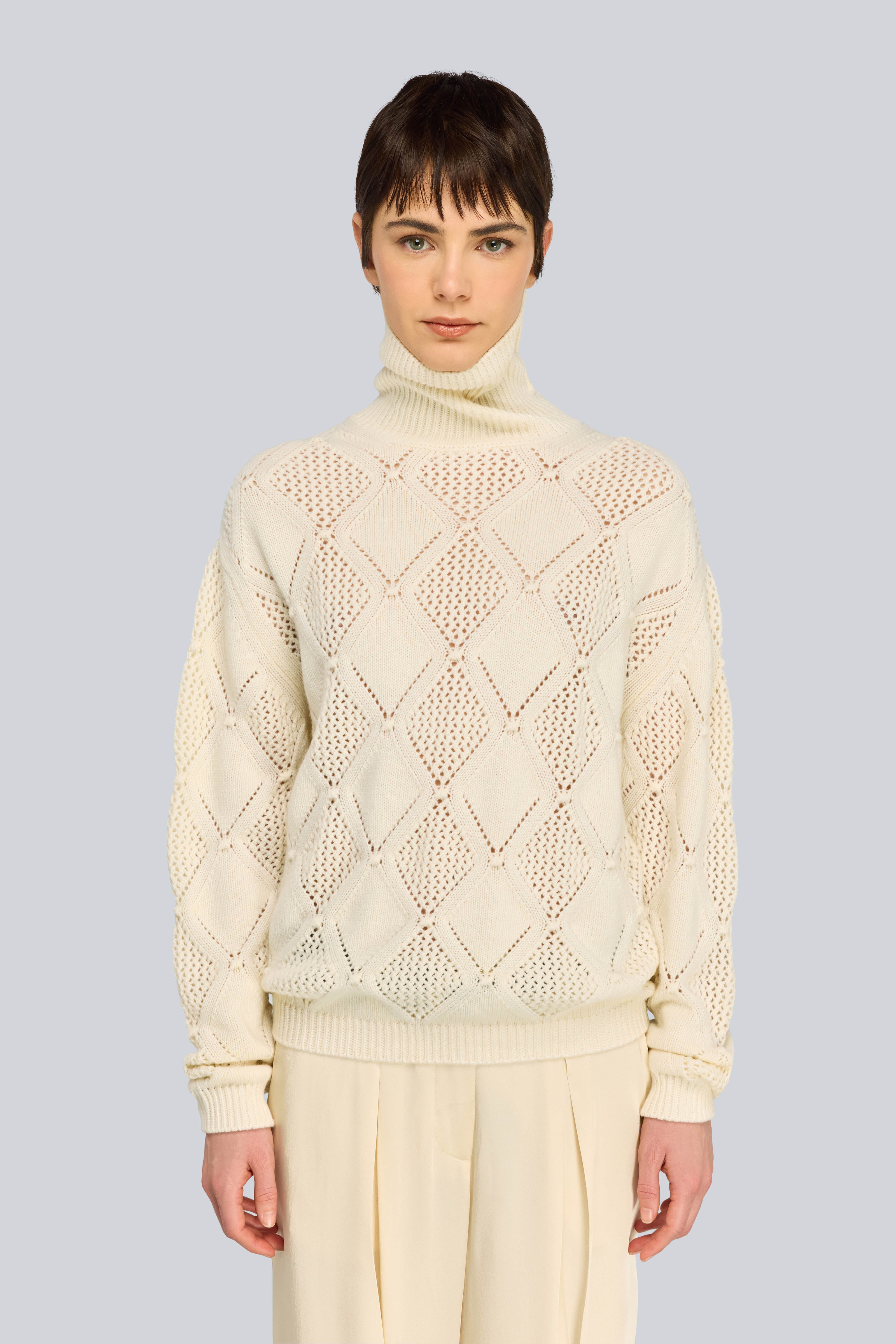 Semicouture Magdalene dolcevita off white rombi