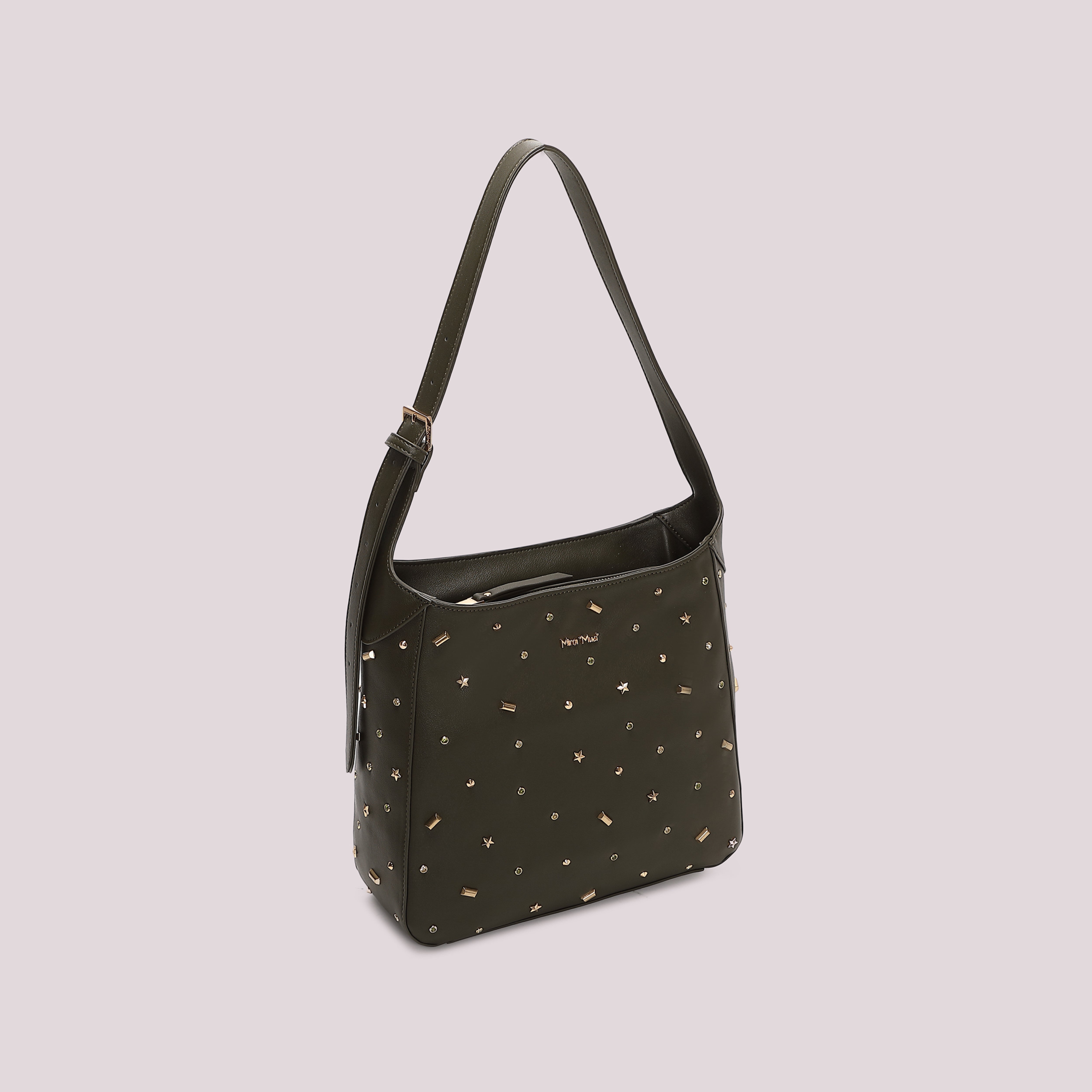 Mimi Mua Borsa a Spalla Applicazioni Nera 30cm