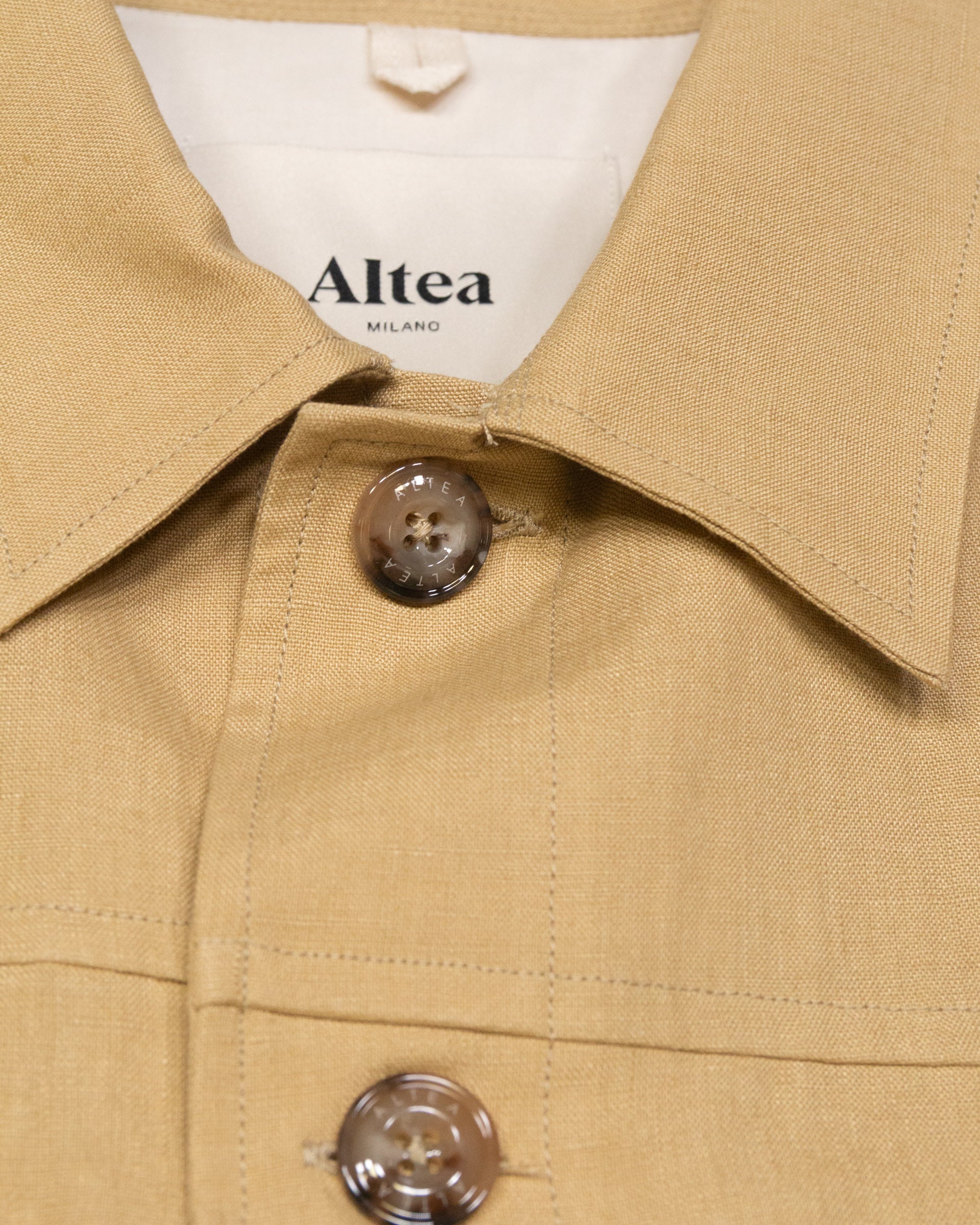 Altea Mitchell overshirt beige lino sfoderata