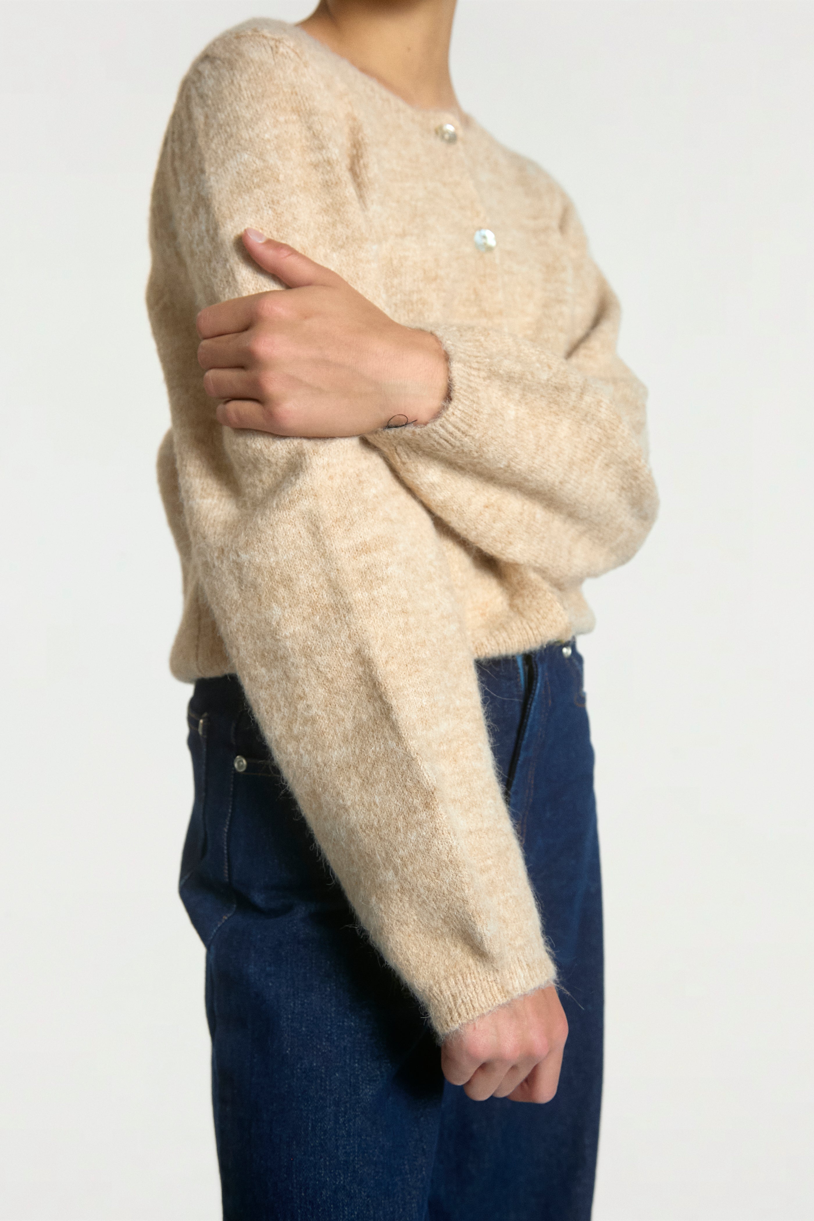 Aaiko Jady cardigan beige in misto lana