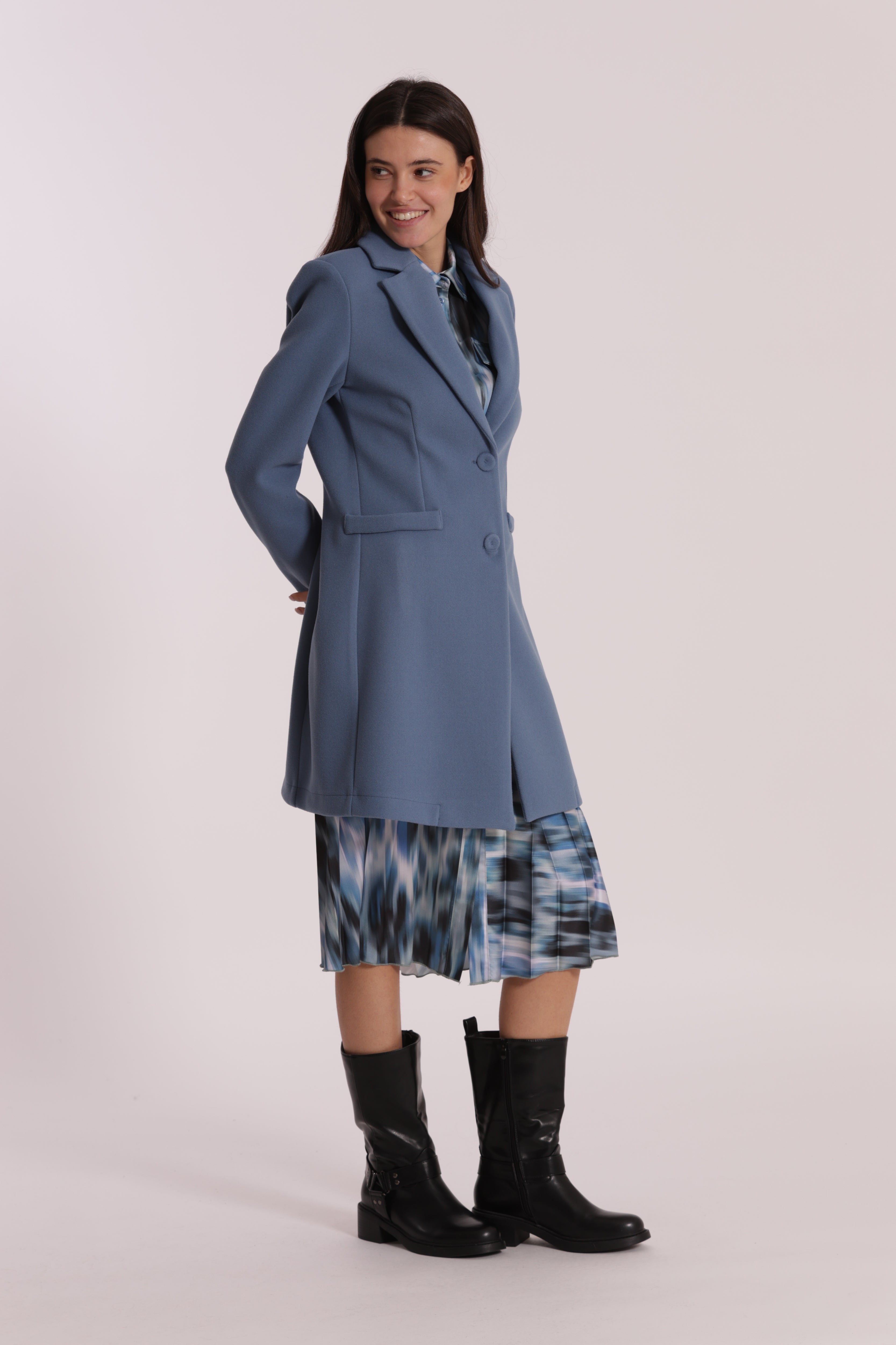 Mimi Mua Cappotto Baronetto Sfoderato Nero Monopetto