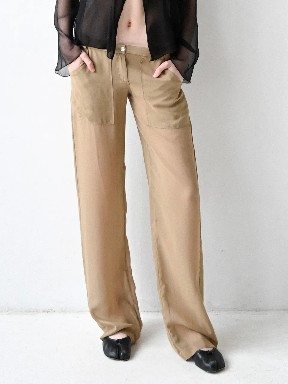 GiglioTigrato Noa Trousers I pantaloni beige viscosa