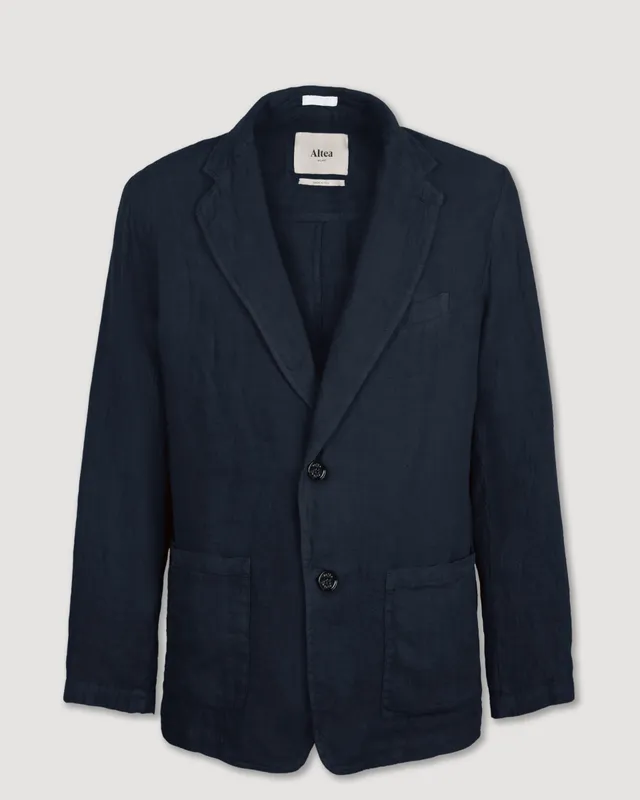 Altea Aaron blazer lino sfoderato navy