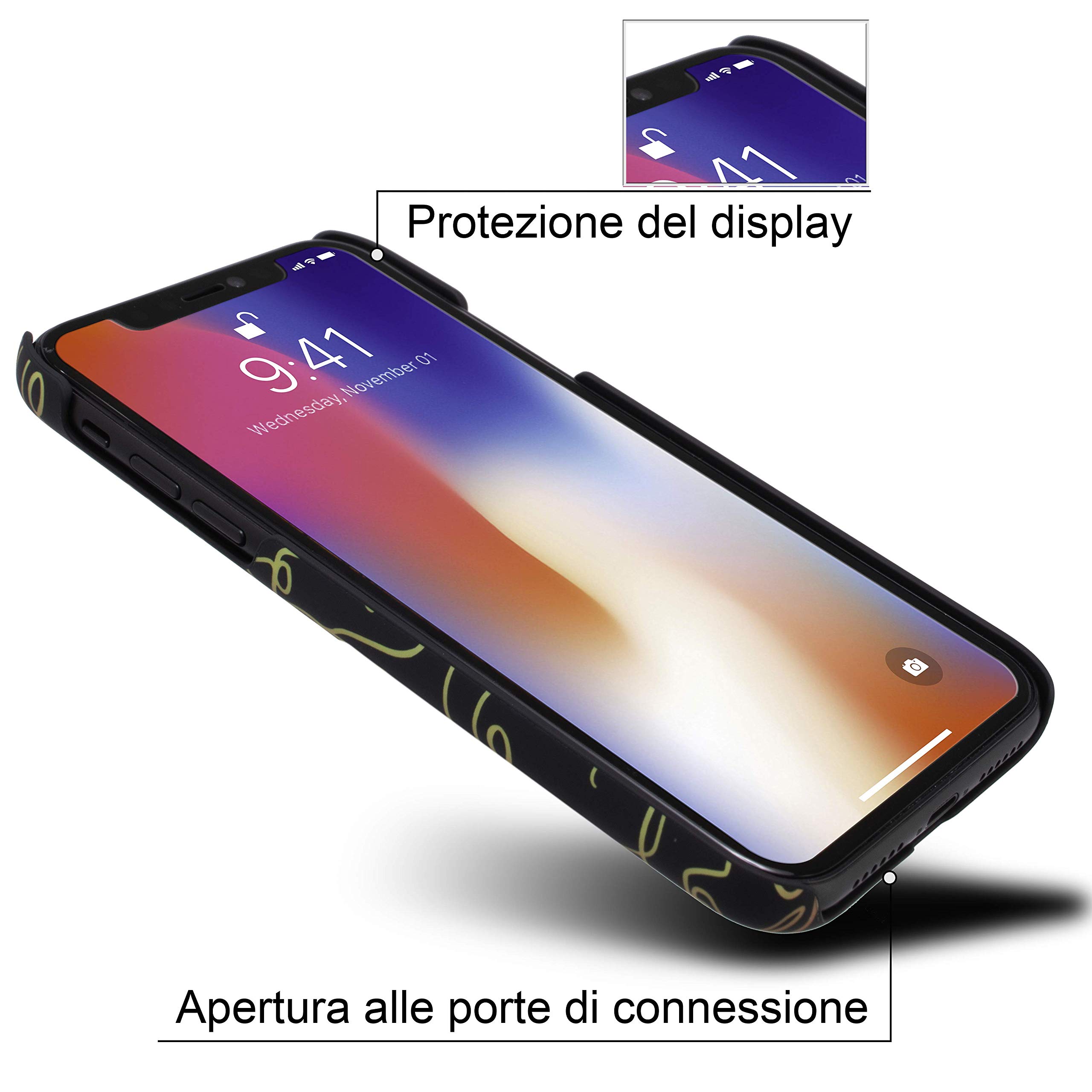 Marcelo Burlon County Milan iPhone XR custodia vetro 9H