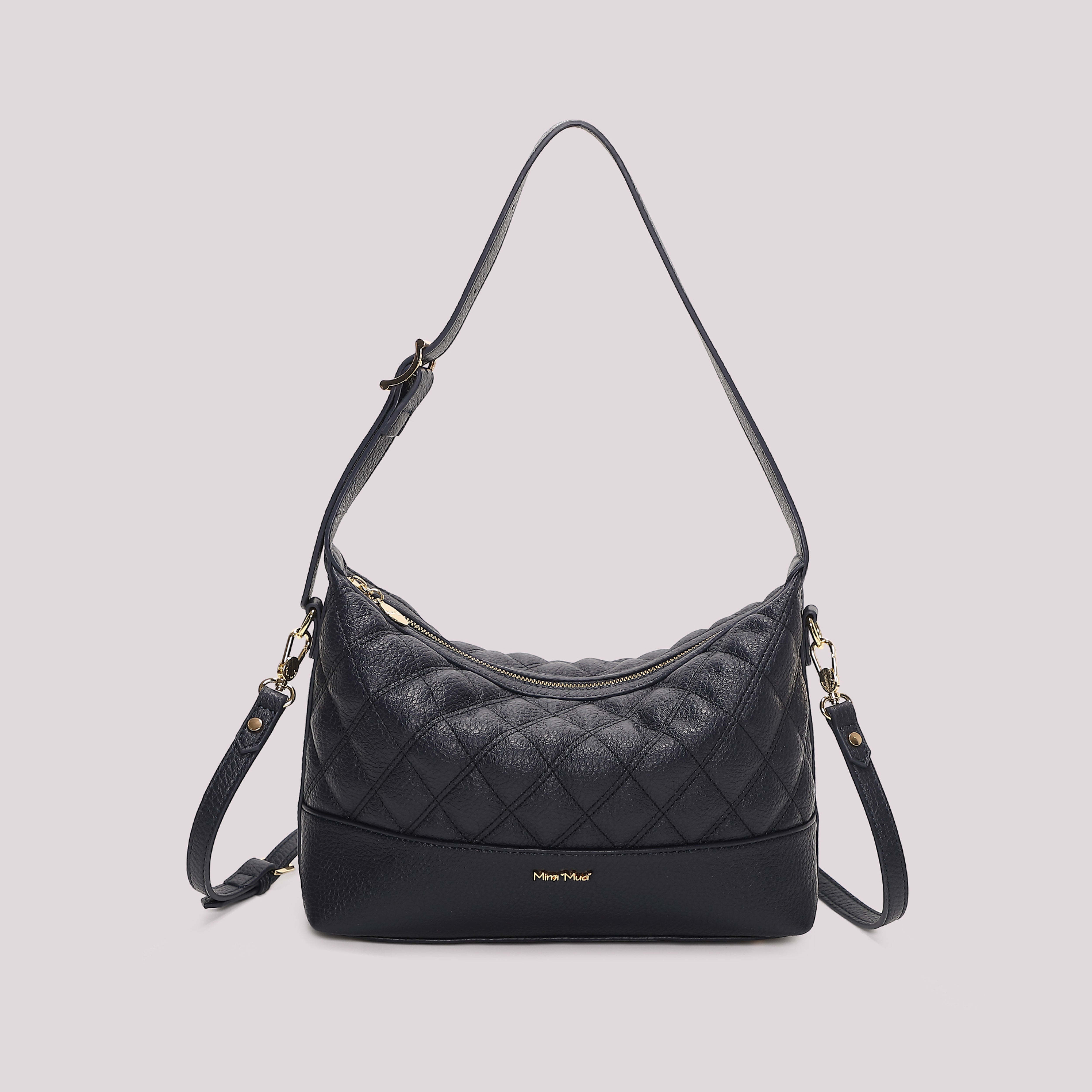 Mimi Mua Borsa a Spalla Trapuntata Base Liscia nero