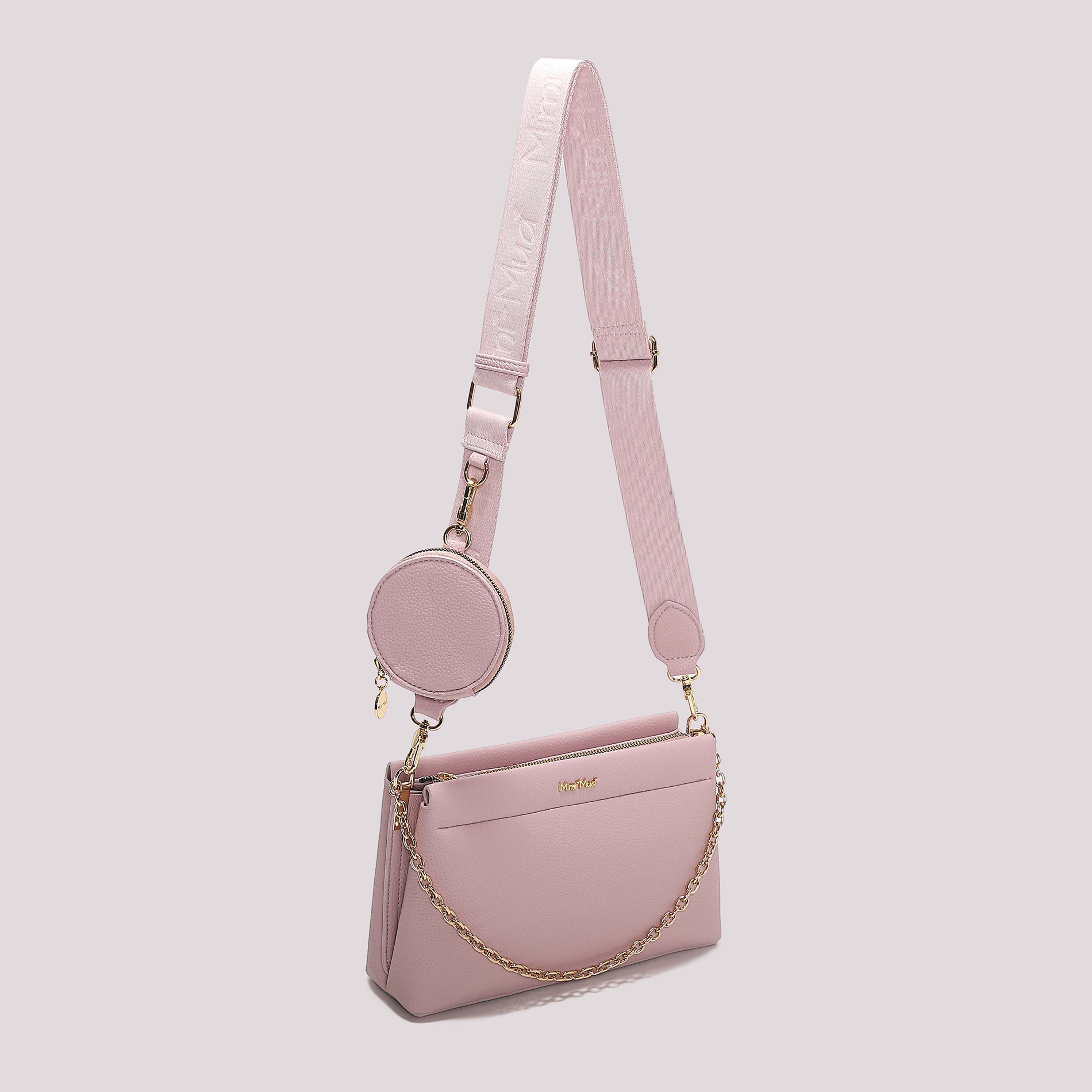 Mimi Mua Borsa Tracolla Dettaglio Appeso Panna