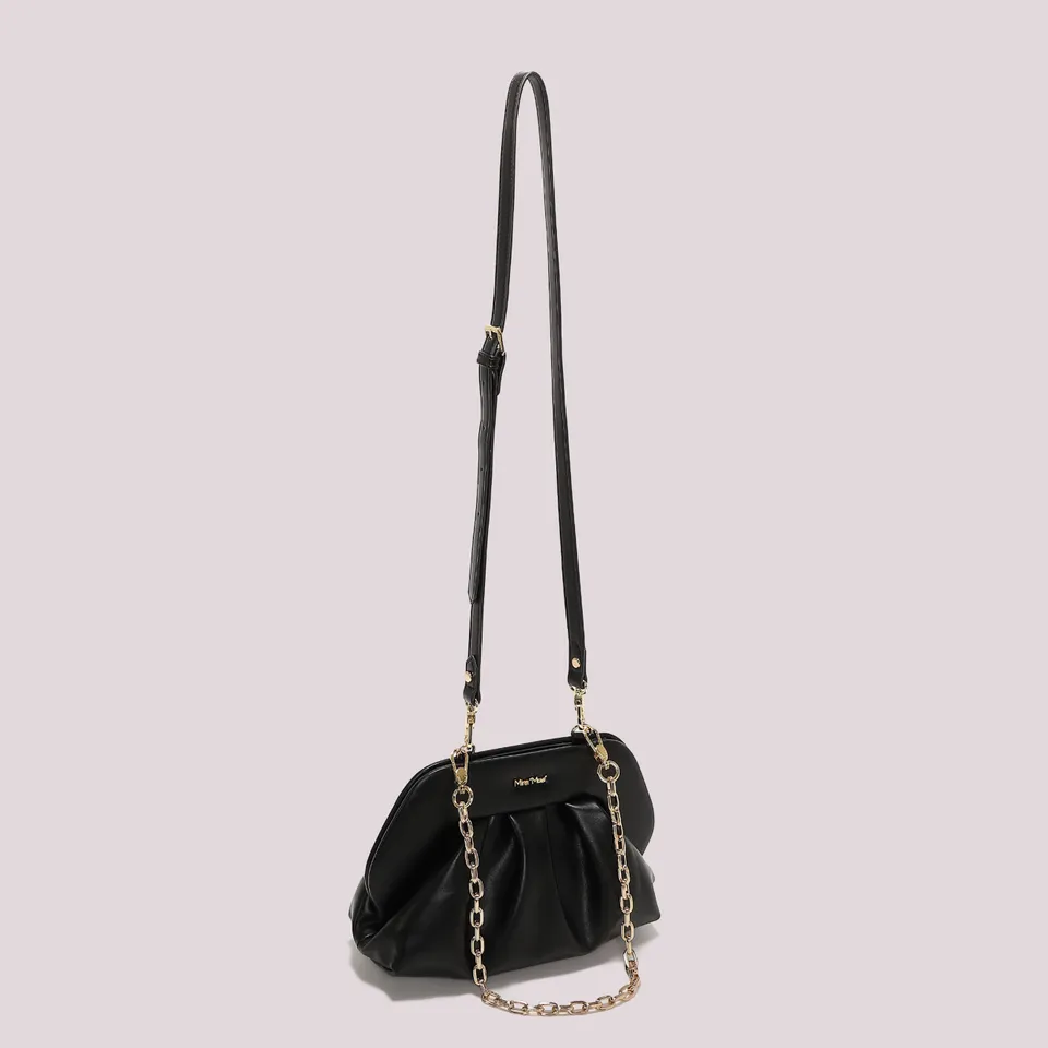 Mimi Mua Borsa Clutch Bombata Nera