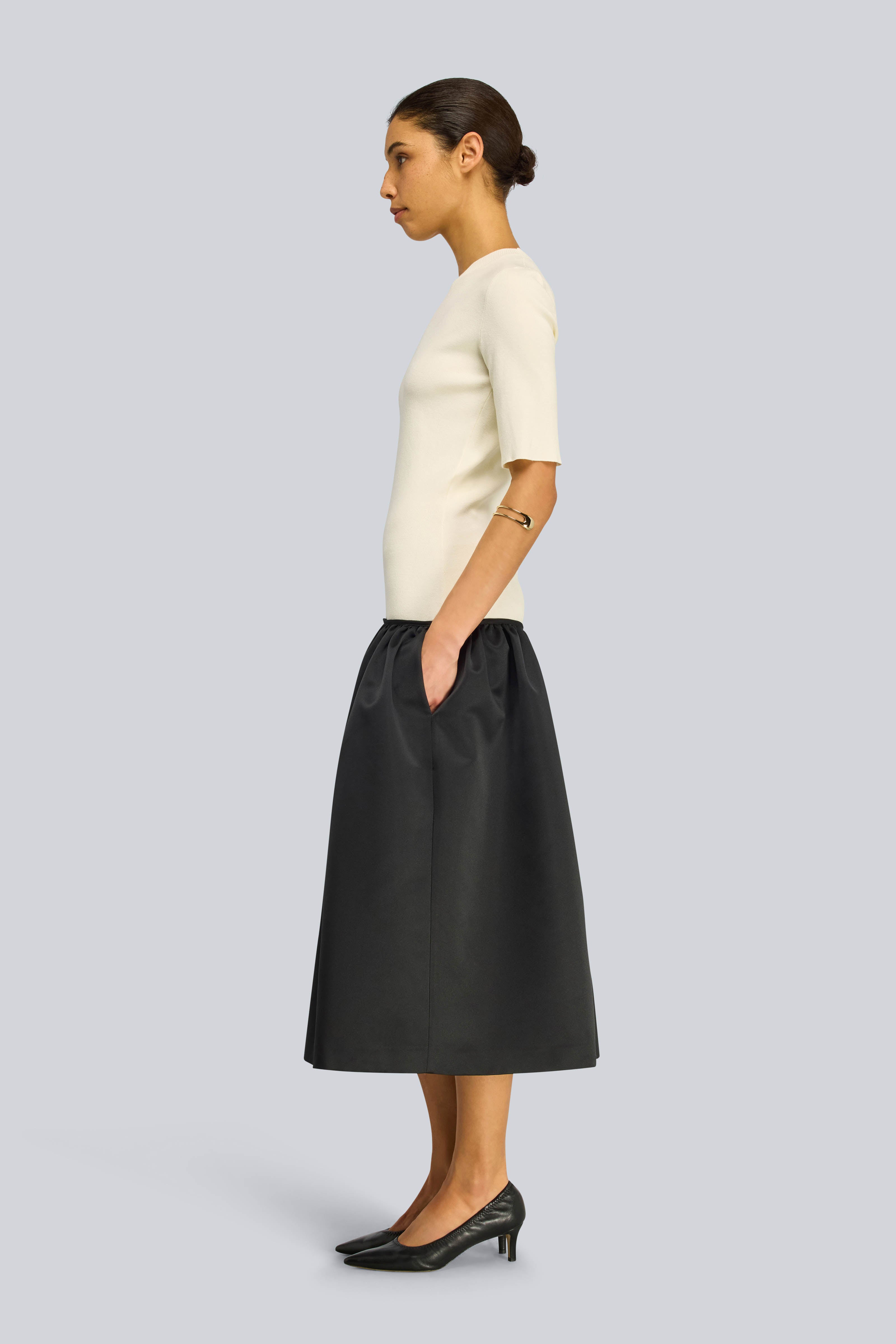Semicouture Flaviana abito midi burro nero duchesse