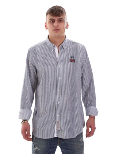 La Martina OMC021 PP472 camicia uomo M bianca